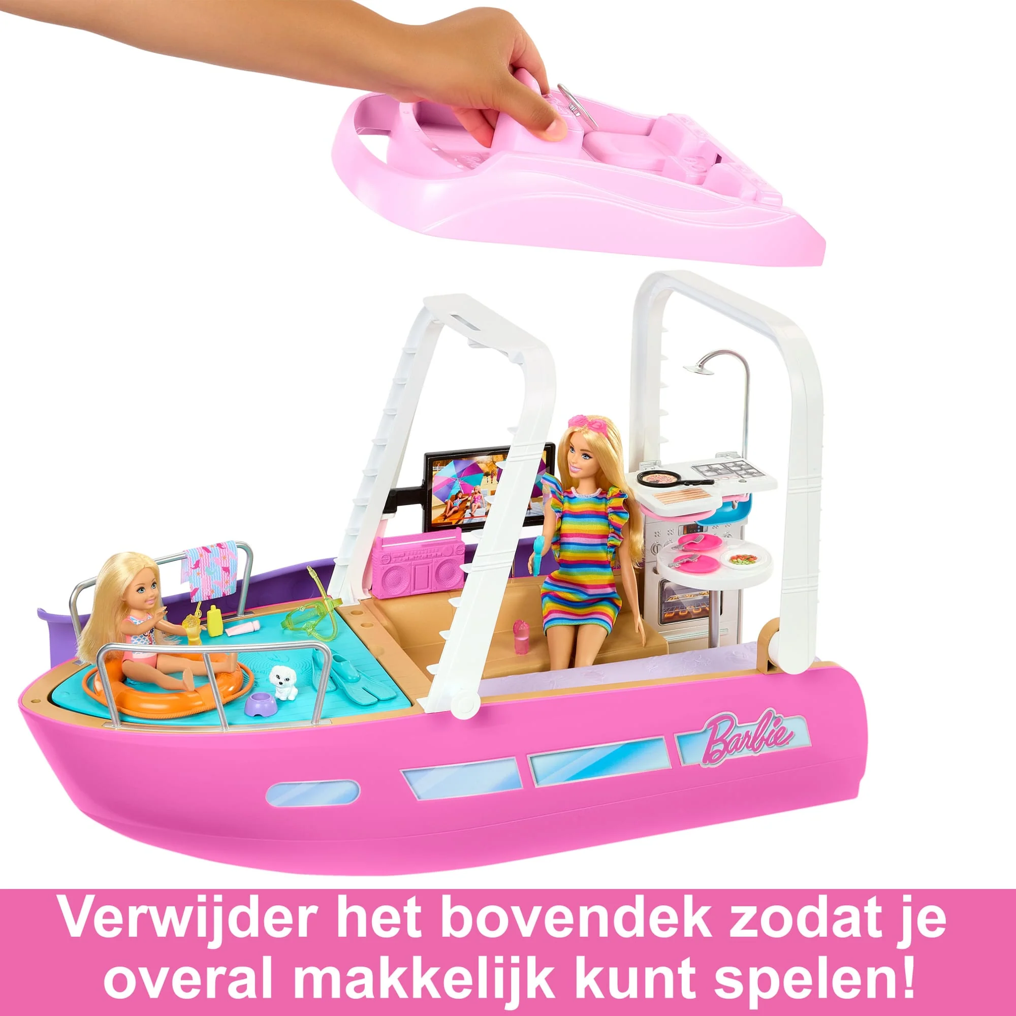 Barbie Boot Met Zwembad En Glijbaan, Droomboot Speelset En Accessoires - Image 3