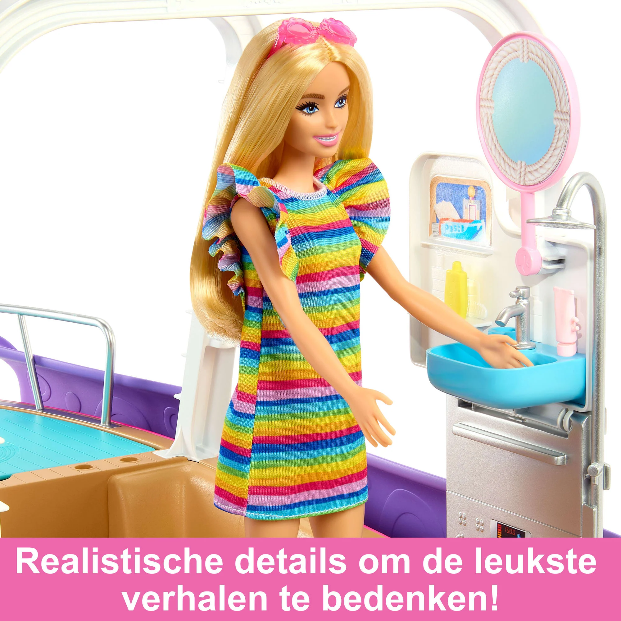 Barbie Boot Met Zwembad En Glijbaan, Droomboot Speelset En Accessoires - Image 5