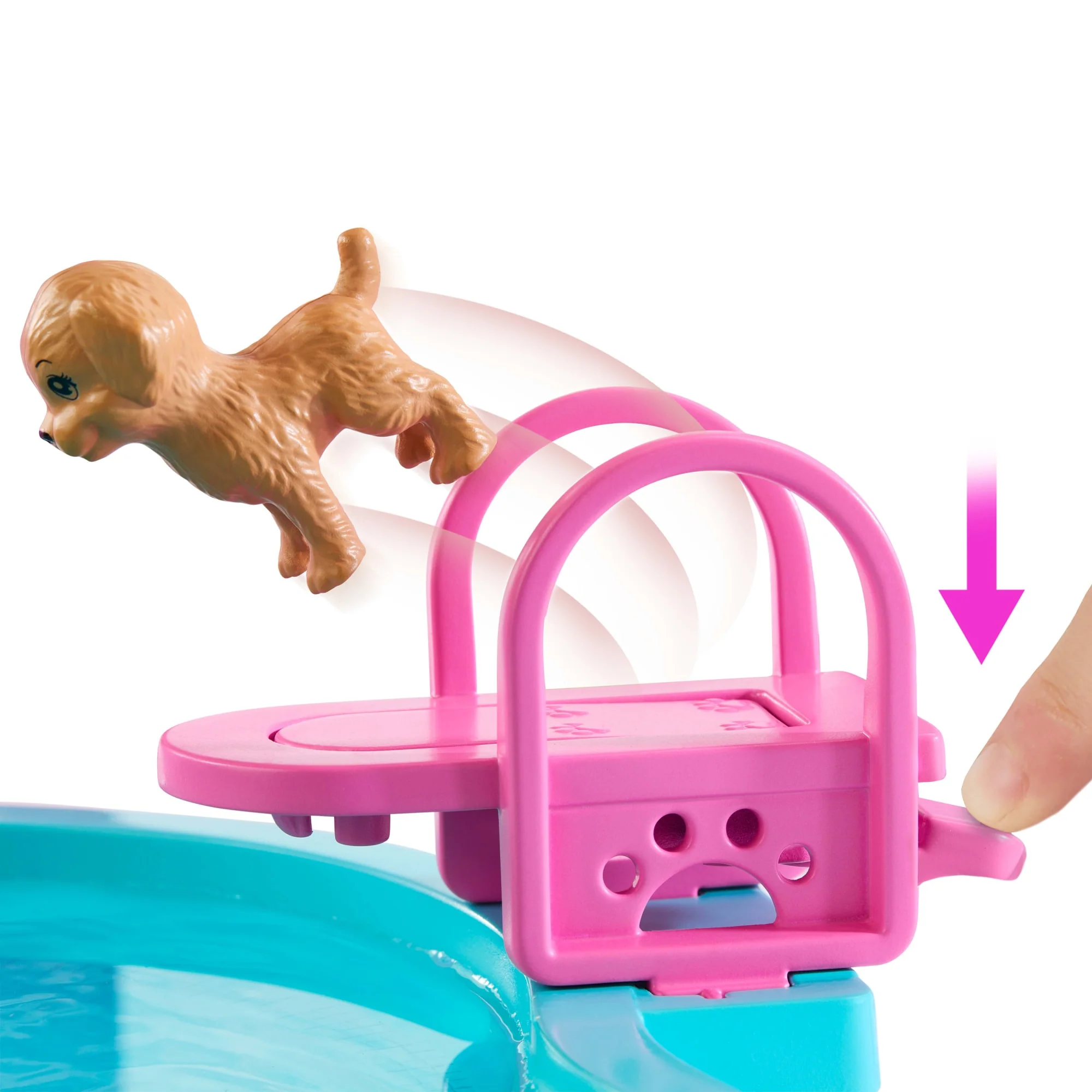 Barbie Dream Pool Playset With Slide & Bubbling Hot Tub, 20+ Accessories Including Pet, Floaties & More - Image 4