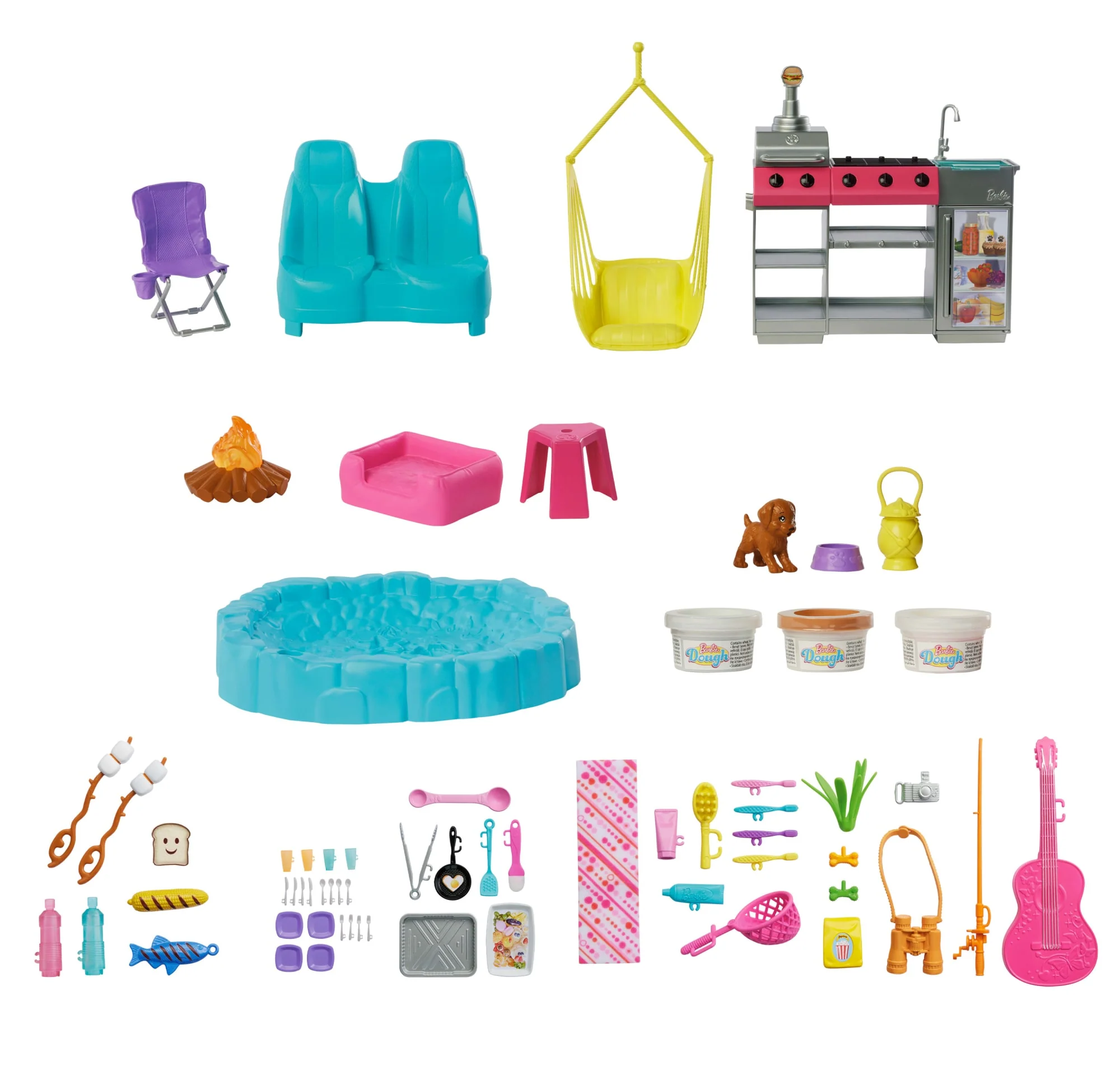 Barbie Dreamcamper Kamper Marzeń Pojazd Zestaw 2 w 1, namiot na dachu, grill i ponad 60 akcesoriów Zabawka 3+ - Image 5