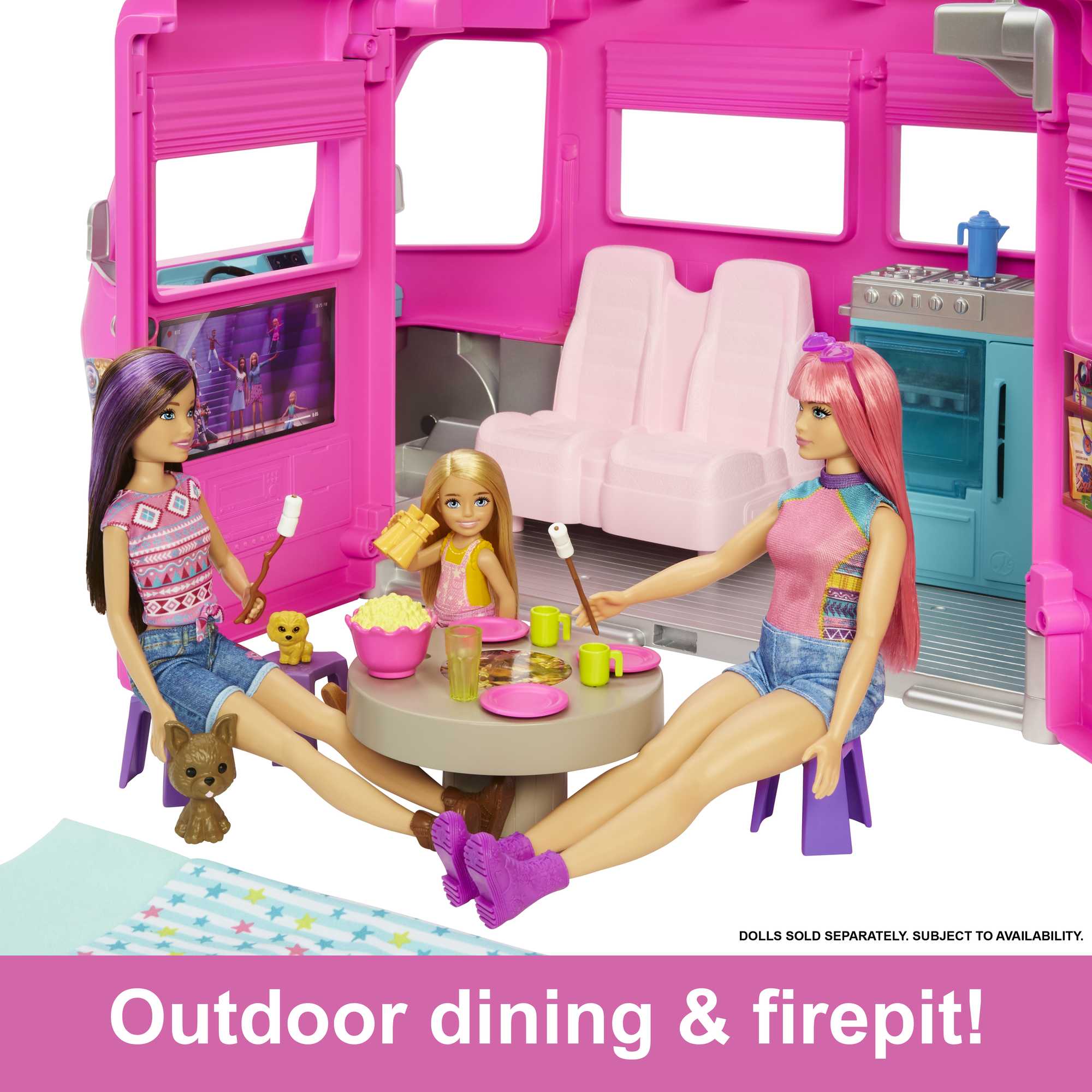 Barbie Camper, Doll Playset With 60 Accessories, 30-Inch Slide, Dream Camper - Image 4