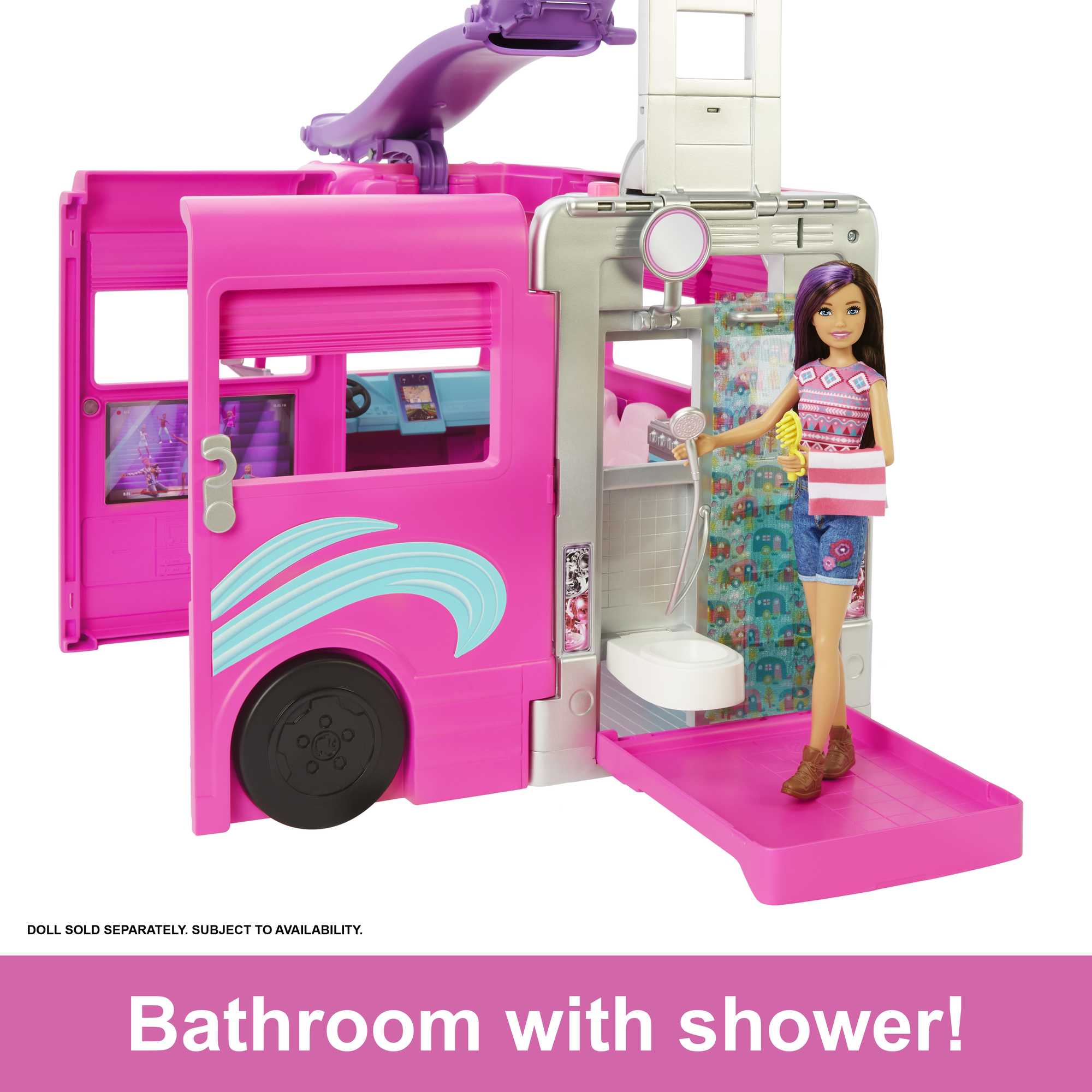Barbie Camper, Doll Playset With 60 Accessories, 30-Inch Slide, Dream Camper - Image 5