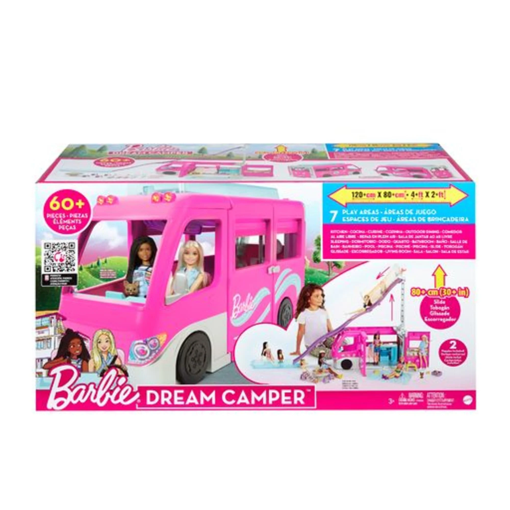 Barbie Camper, Doll Playset With 60 Accessories, 30-Inch Slide, Dream Camper - Image 6