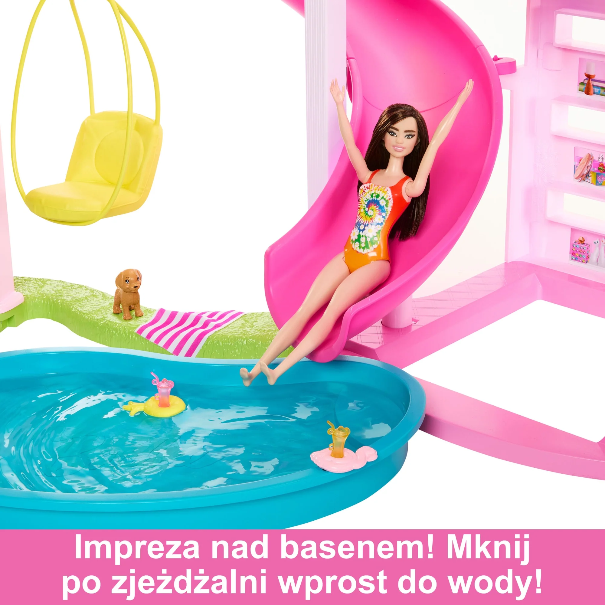 Barbie Dreamhouse Dom Marzeń Domek dla lalek z wysoką zjeżdżalnią - Image 4