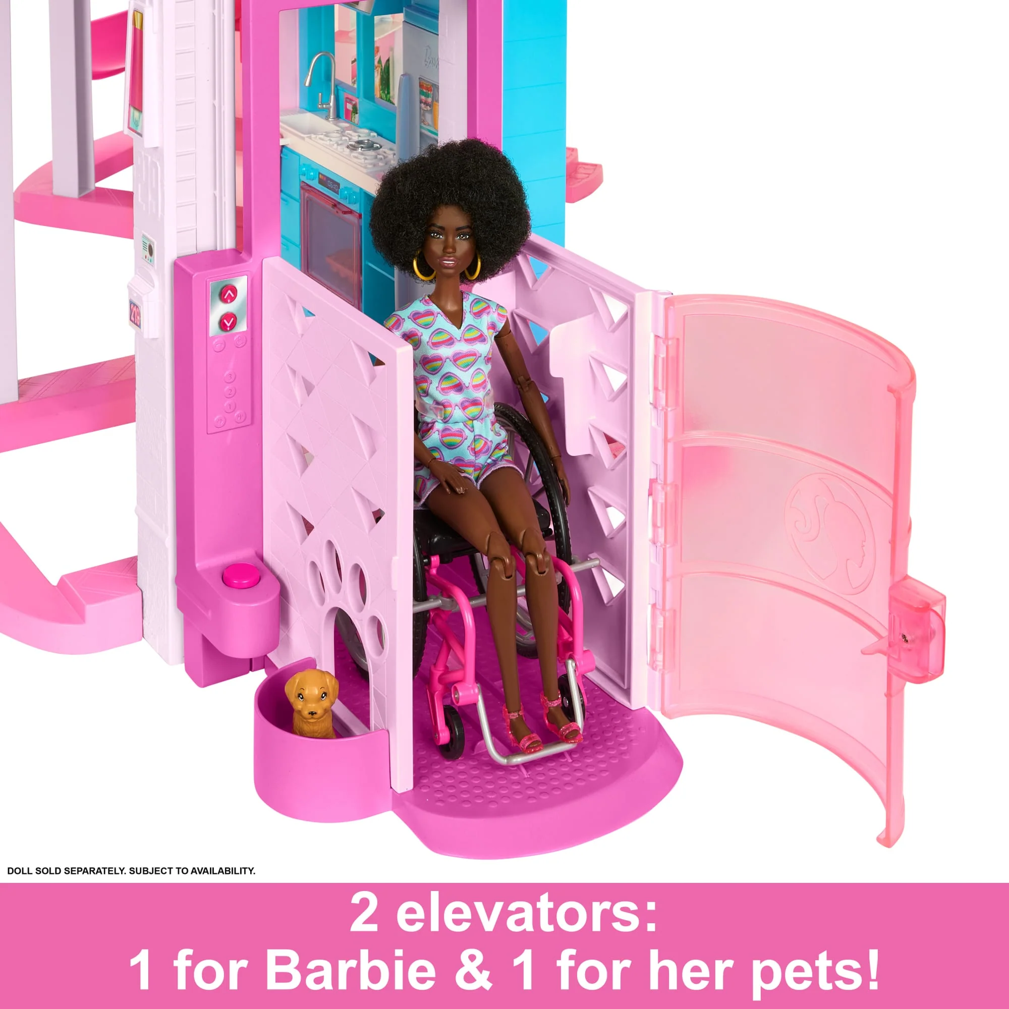 Barbie Dreamhouse, 75+ Pieces, Pool Party Doll House With 3 Story Slide - Image 5