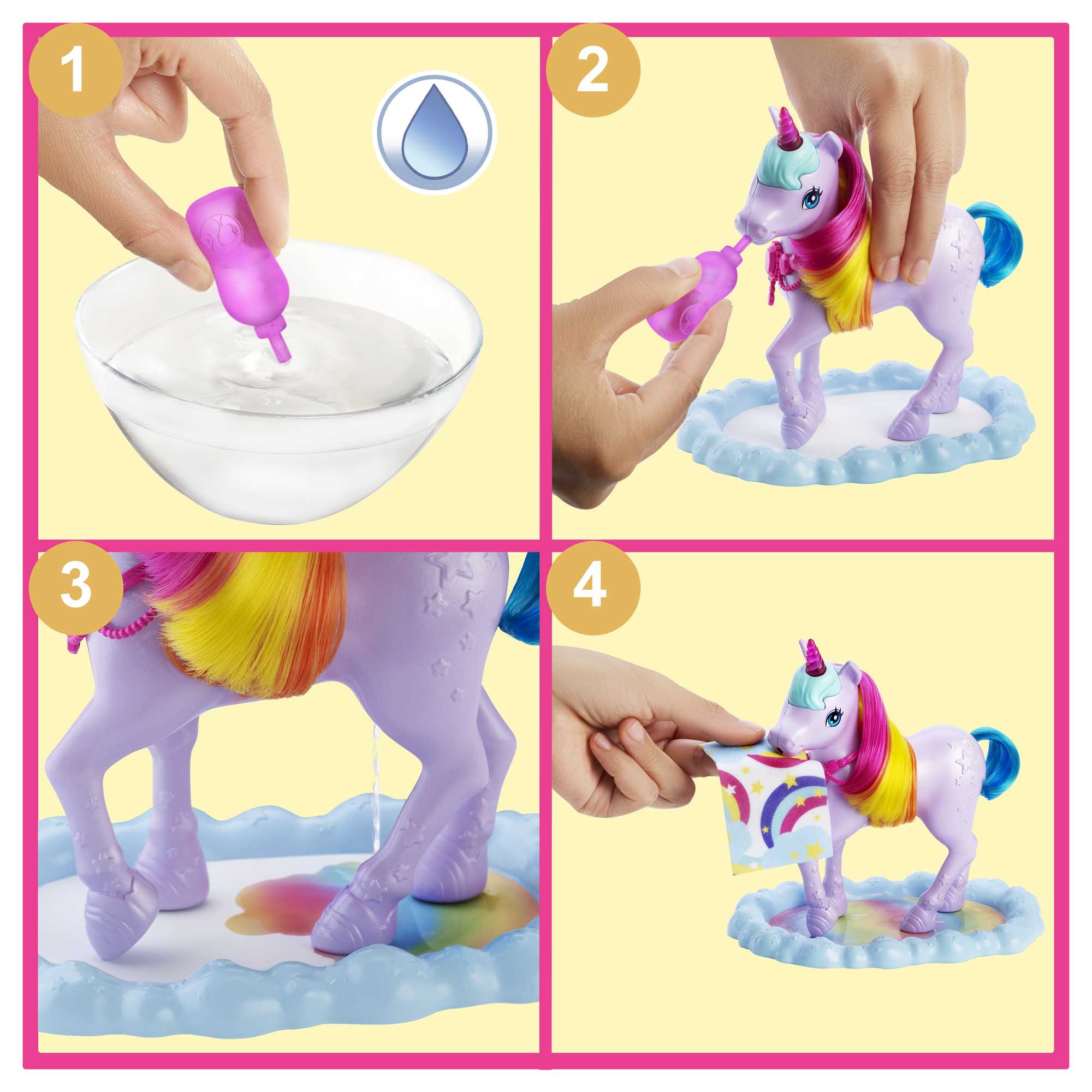 Barbie Dreamtopia Oyun Seti, Barbie Bebek, Tek Boynuzlu At Ve Renk Değiştiren Tuvalet - Image 3