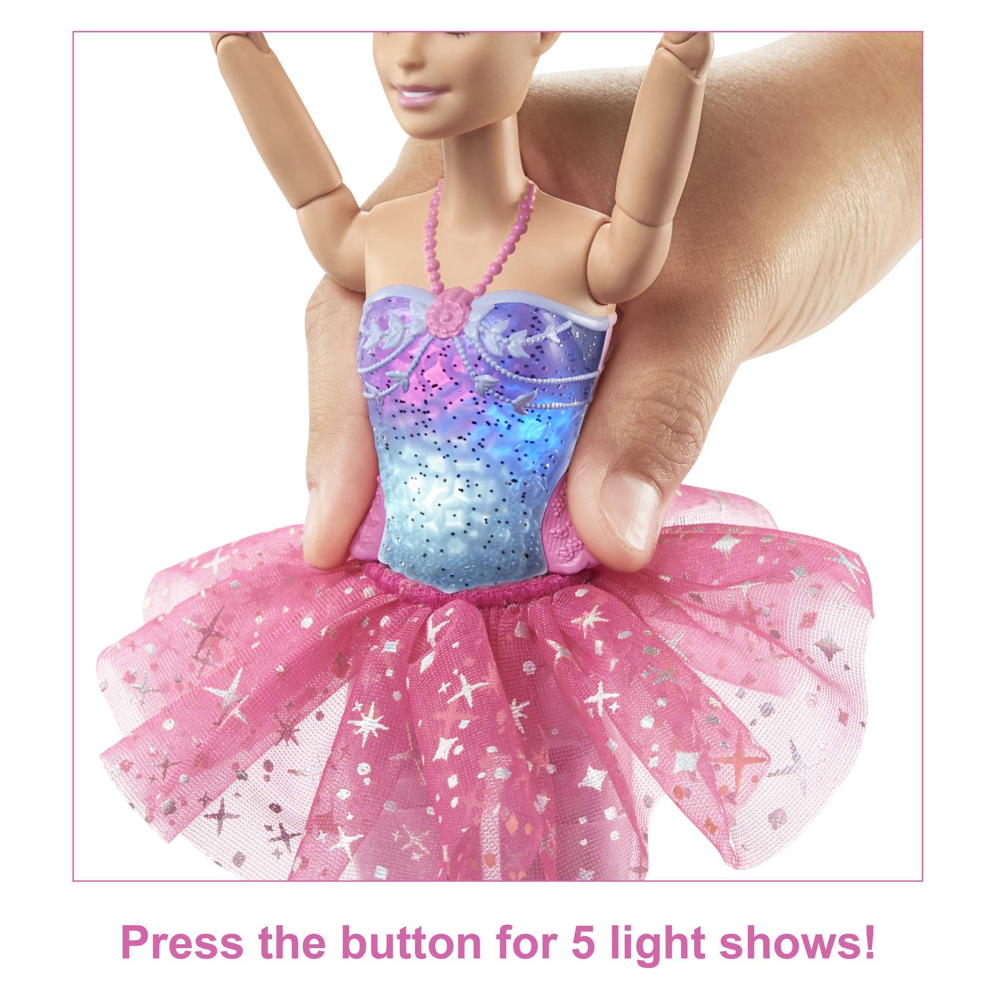 Barbie Dreamtopia Twinkle Lights Ballerina Doll, Blonde With Light-Up Feature Wearing Headband & Tutu - Image 4