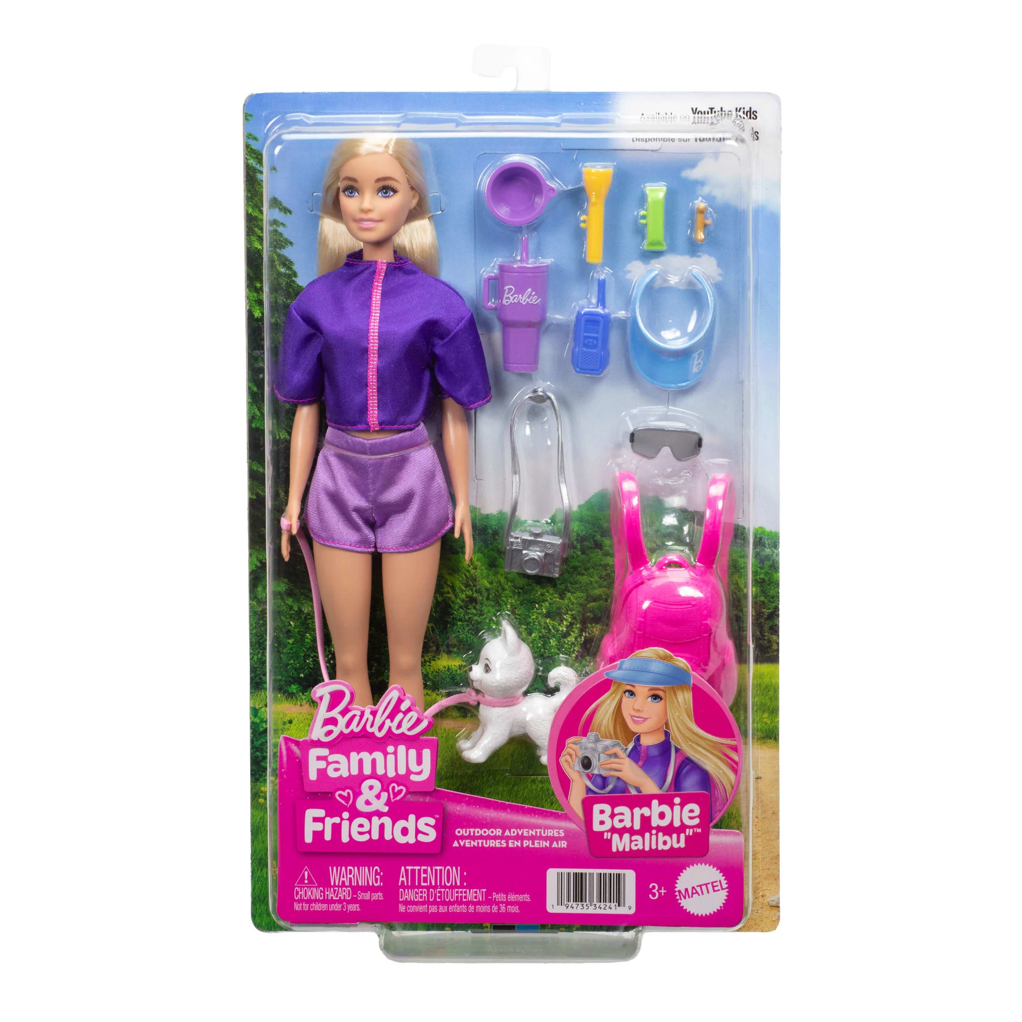 Barbie Outdoor-Abenteuer Modepuppe „Malibu“ Mit Mehr Als 10 Zubehörteilen Zum Thema Camping, Darunter Ein Hündchen - Image 6