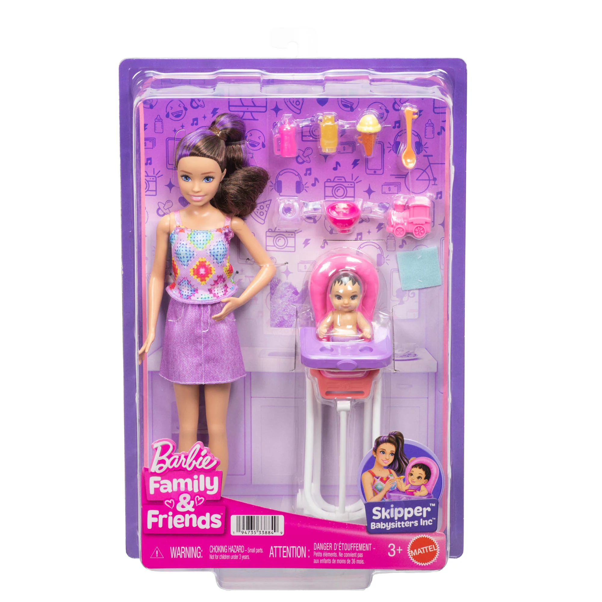 Barbie Skipper Babysitters Inc. Spielset Mit Skipper-Puppe, Kleinkind-Puppe, Hochstuhl Und 8 Zubehörteilen - Image 3