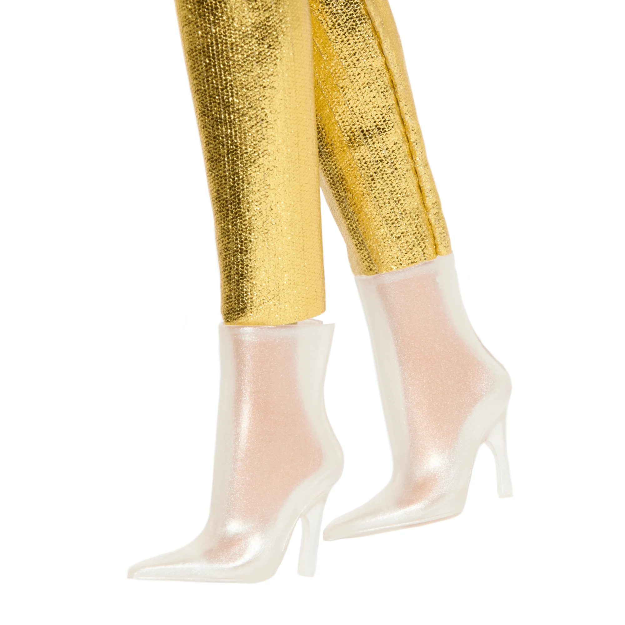 Barbie Fashionistas Puppe #222, Petite Körpergröße, Welliges Blondes Haar, Goldener Jumpsuit, 65. Jubiläum - Image 4