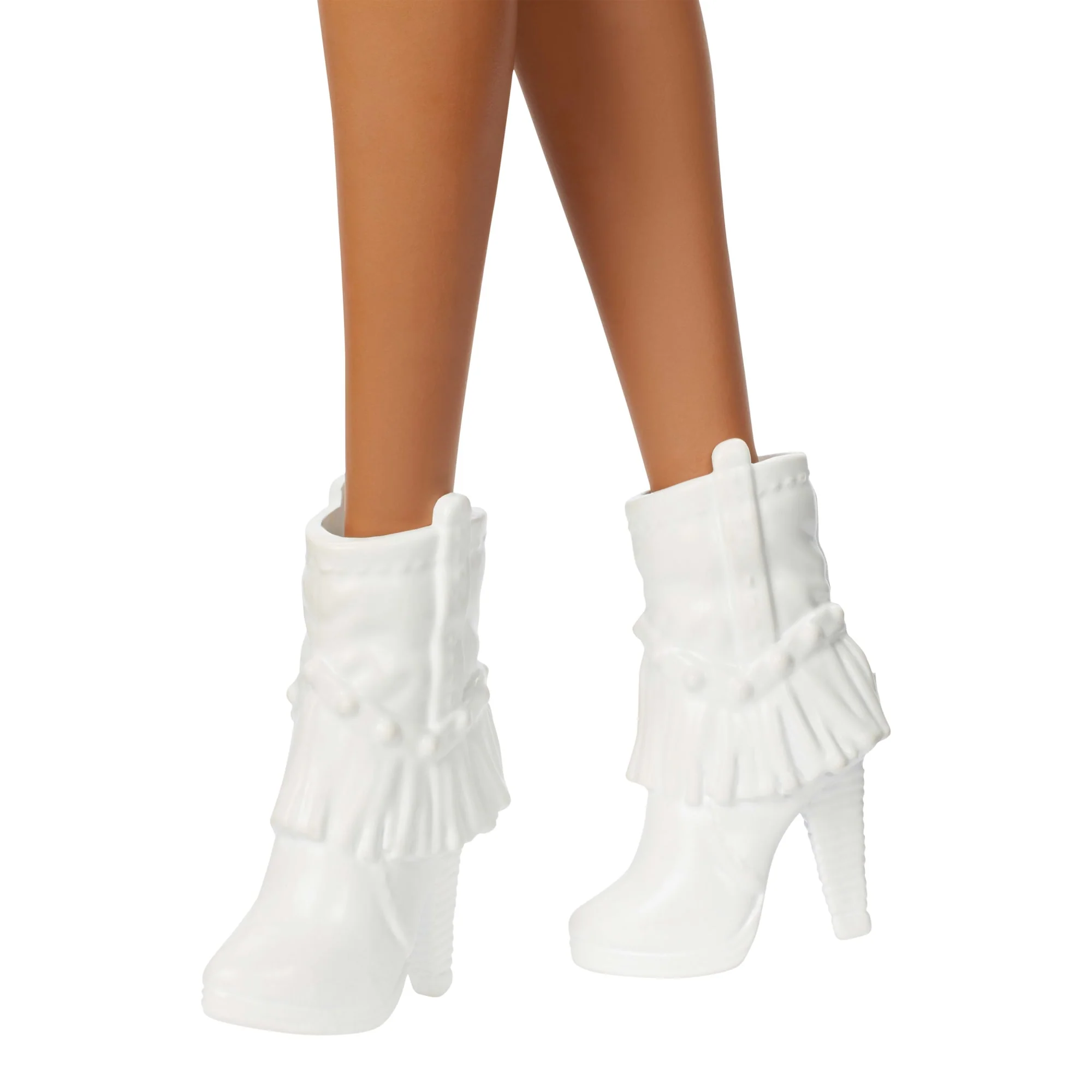 Barbie Fashionistas Doll #239 in Sparkly Silver Dress With Cowboy Hat And Boots, Black Hair - Image 4