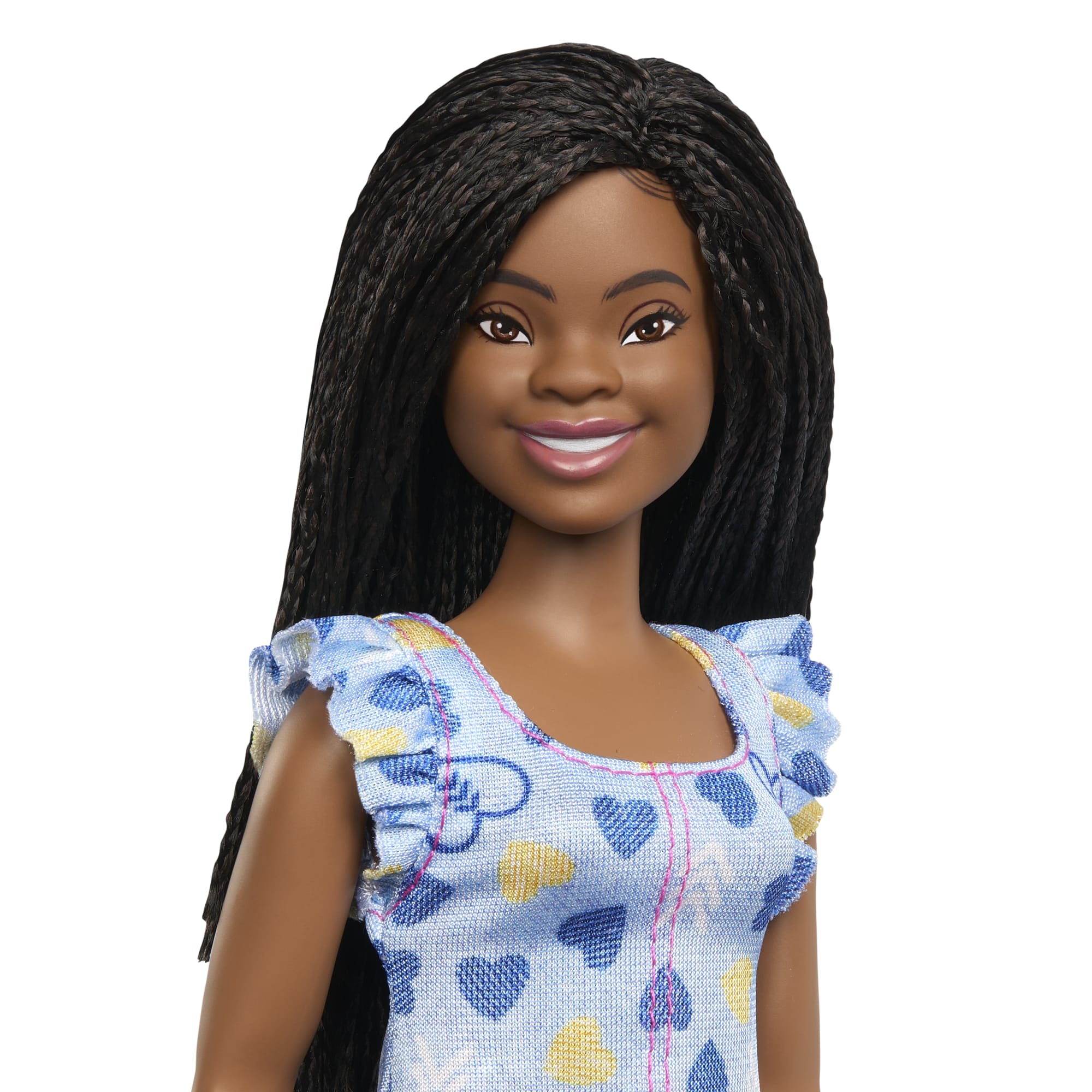 Barbie Fashionistas Doll #229, Barbie Doll With Down Syndrome Wearing Heart-Print Dress - Image 3