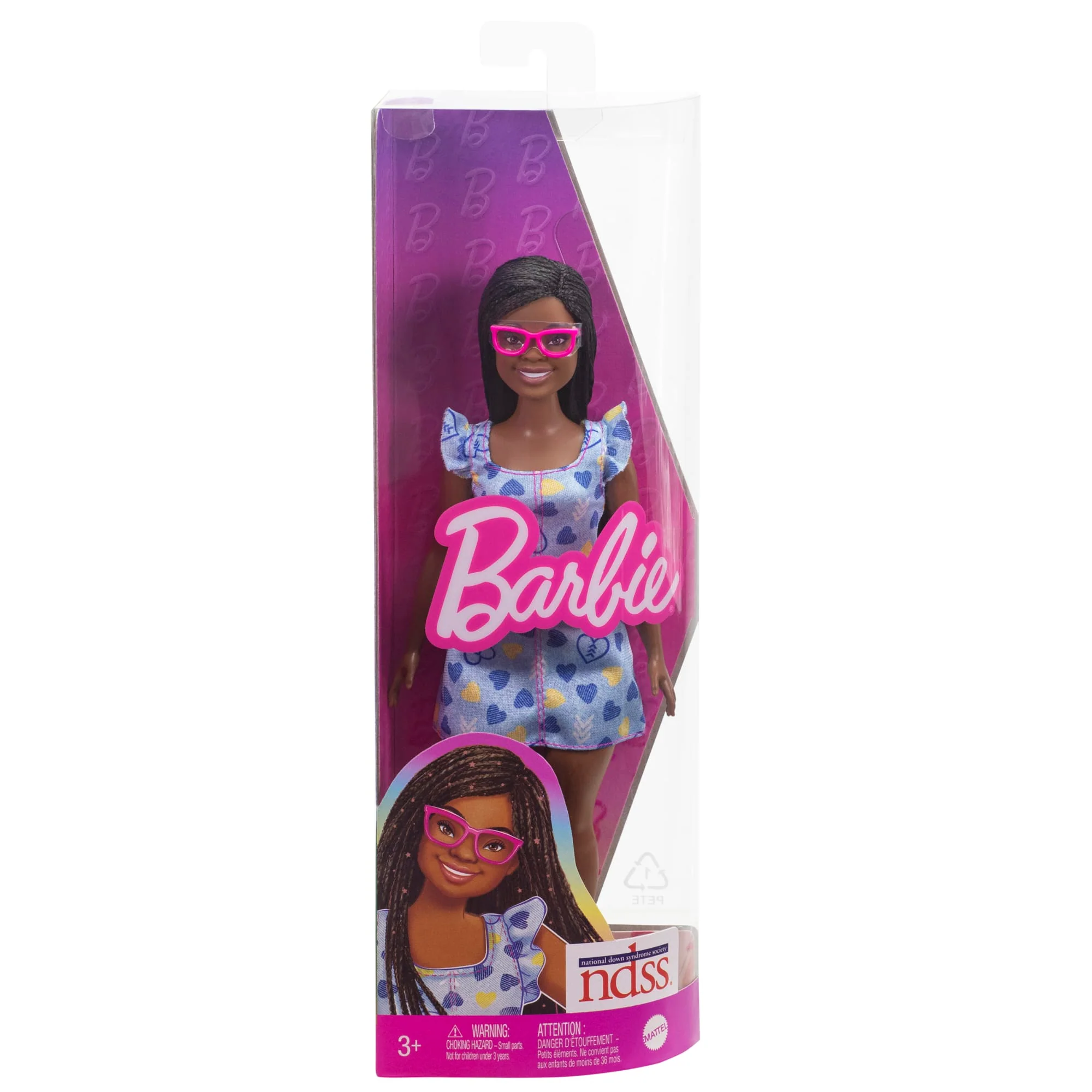 Barbie Fashionistas Doll #229, Barbie Doll With Down Syndrome Wearing Heart-Print Dress - Image 6