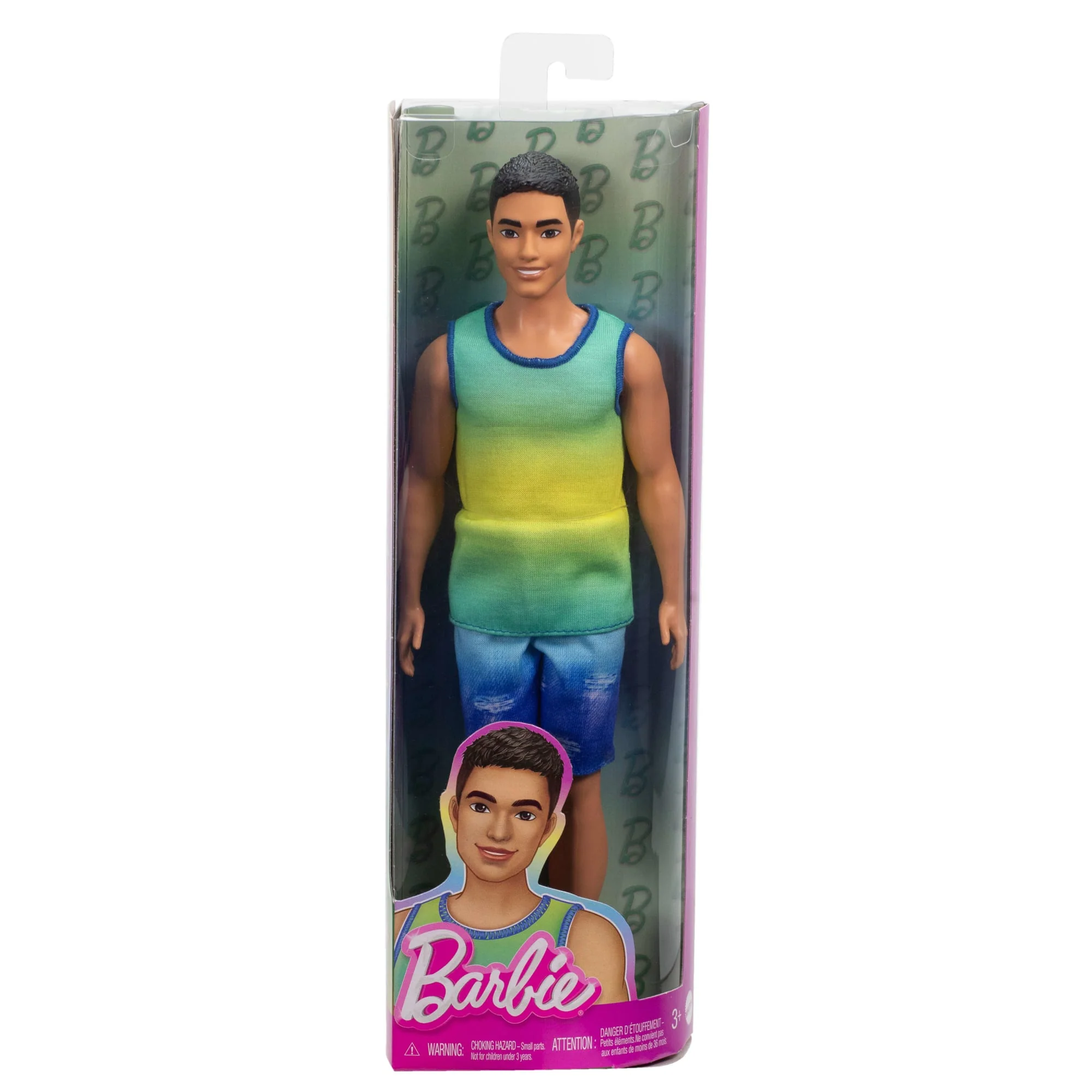 Barbie Fashionistas Ken Doll #236 in Ombre Tank And Jean Shorts, Black Hair - Image 6