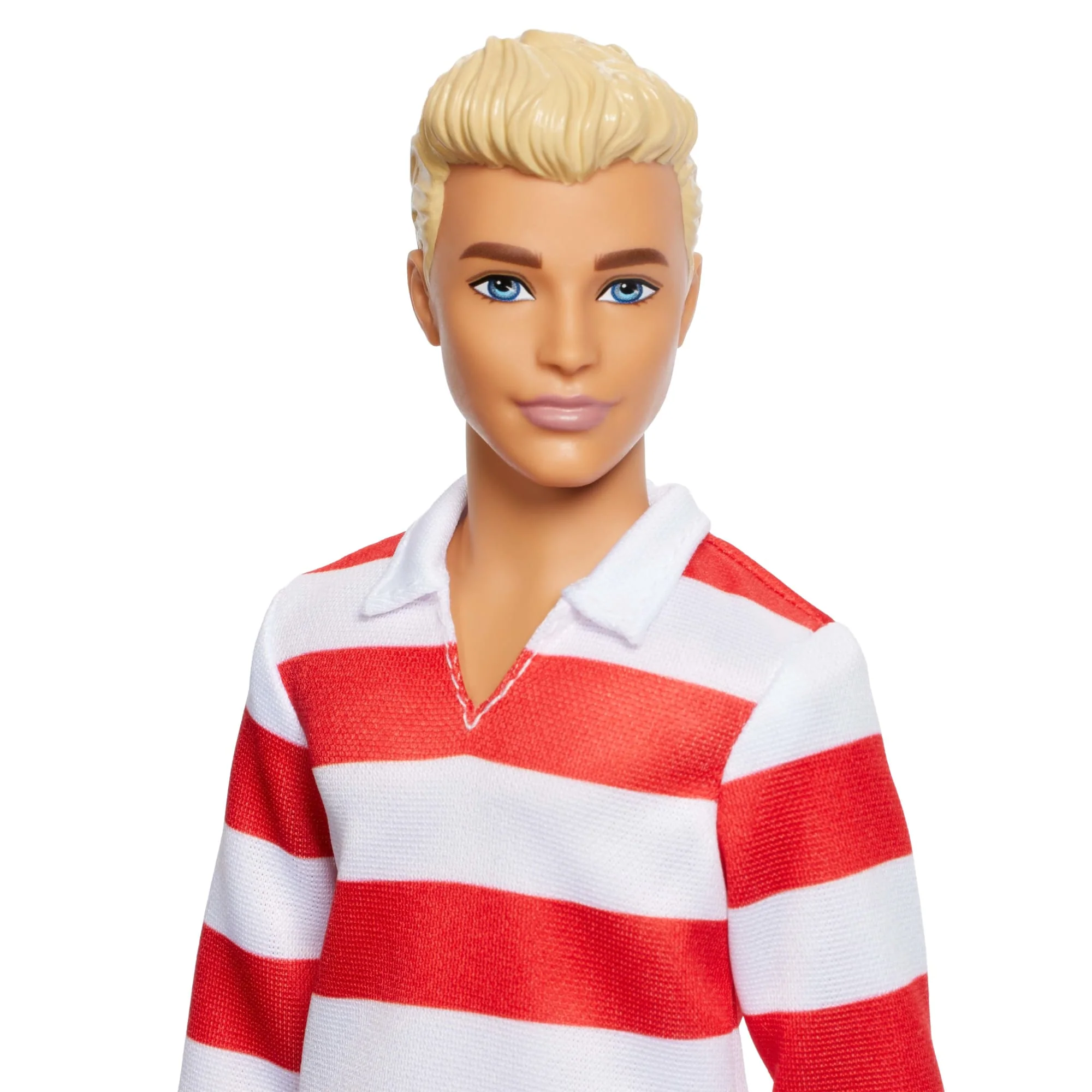 Barbie Fashionistas Ken-Puppe Nr. 241 in Rot-Weiß Gestreiftem Oberteil Und Rosafarbener Kurzer Hose Mit Weißen Sneakern, Blond - Image 2