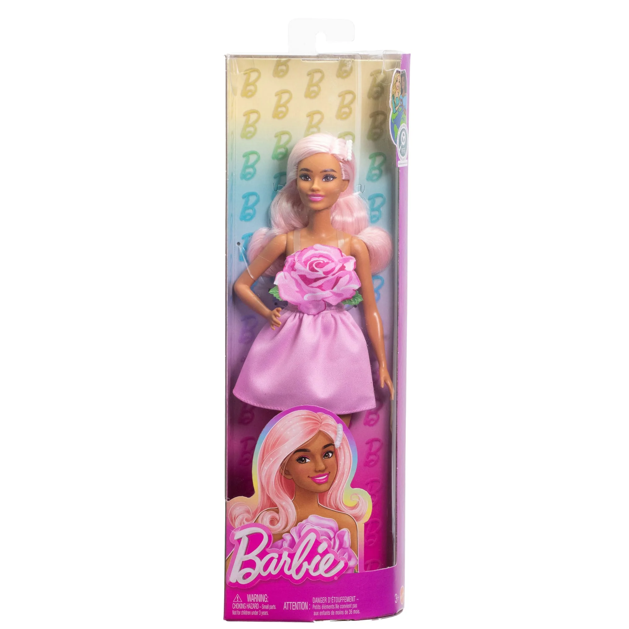 Barbie Fashionistas Puppe Nr. 238 in Einem Trägerlosen Rosenkleid, Rosa Haare Mit Spangenzubehör - Image 6
