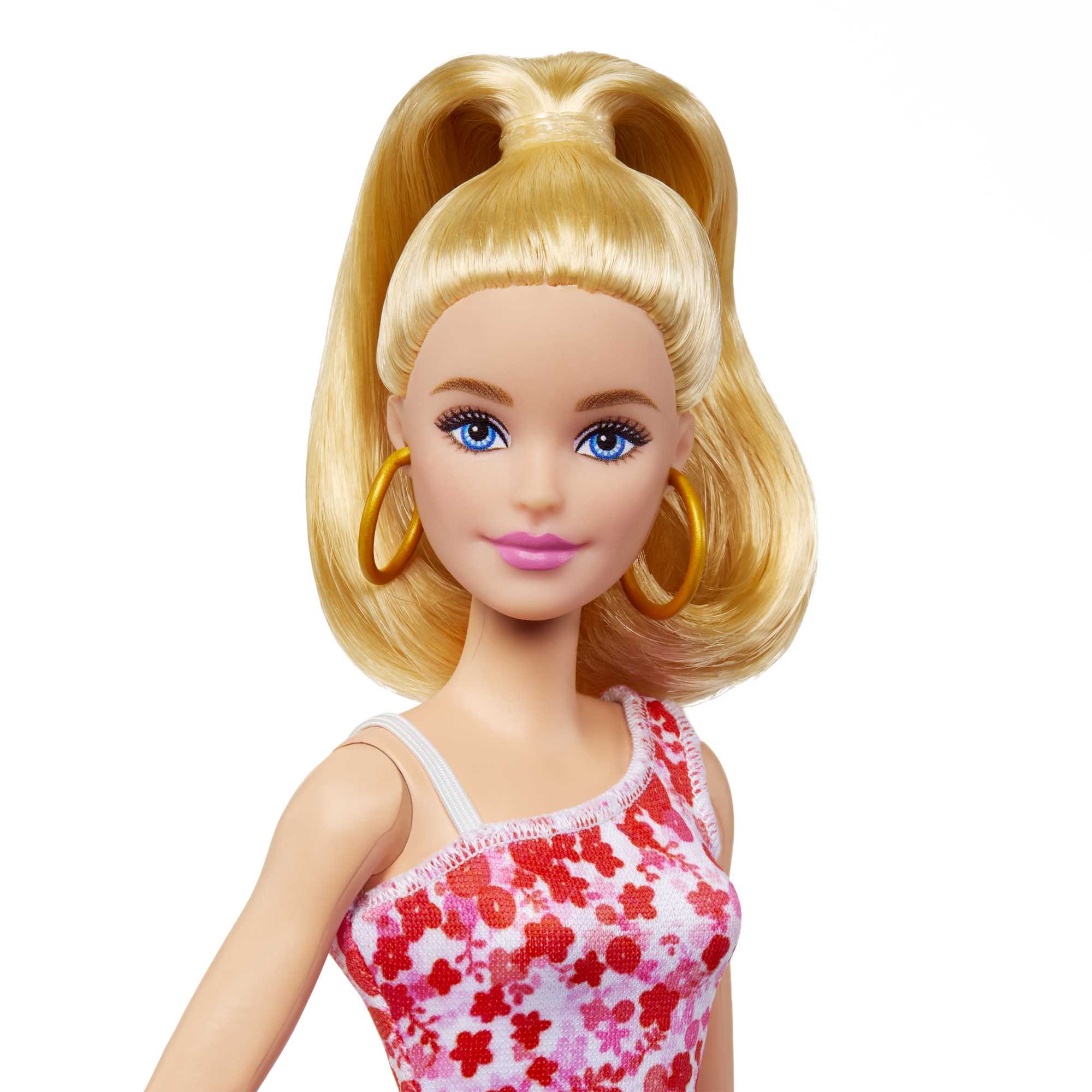 Barbie Fashionistas-Puppe Nr. 205 Mit Blondem Pferdeschwanz Und Blumenkleid - Image 3