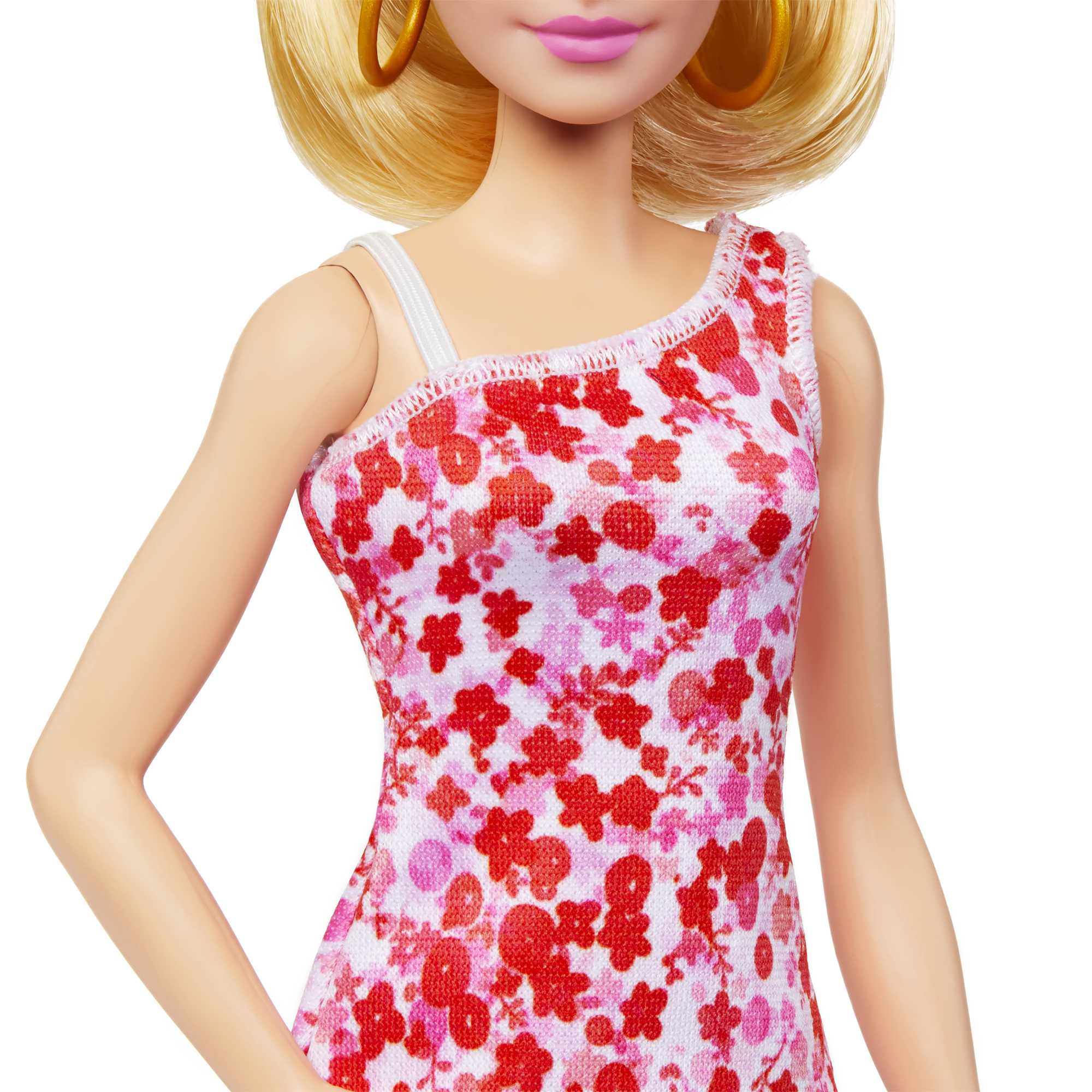 Barbie Fashionistas-Puppe Nr. 205 Mit Blondem Pferdeschwanz Und Blumenkleid - Image 4