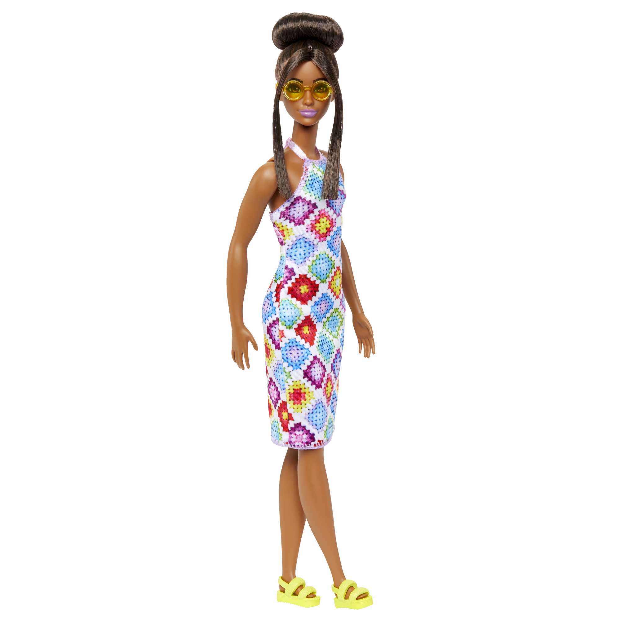 Barbie Fashionistas-Puppe Nr. 210 Mit Dutt Und Gehäkeltem Neckholderkleid