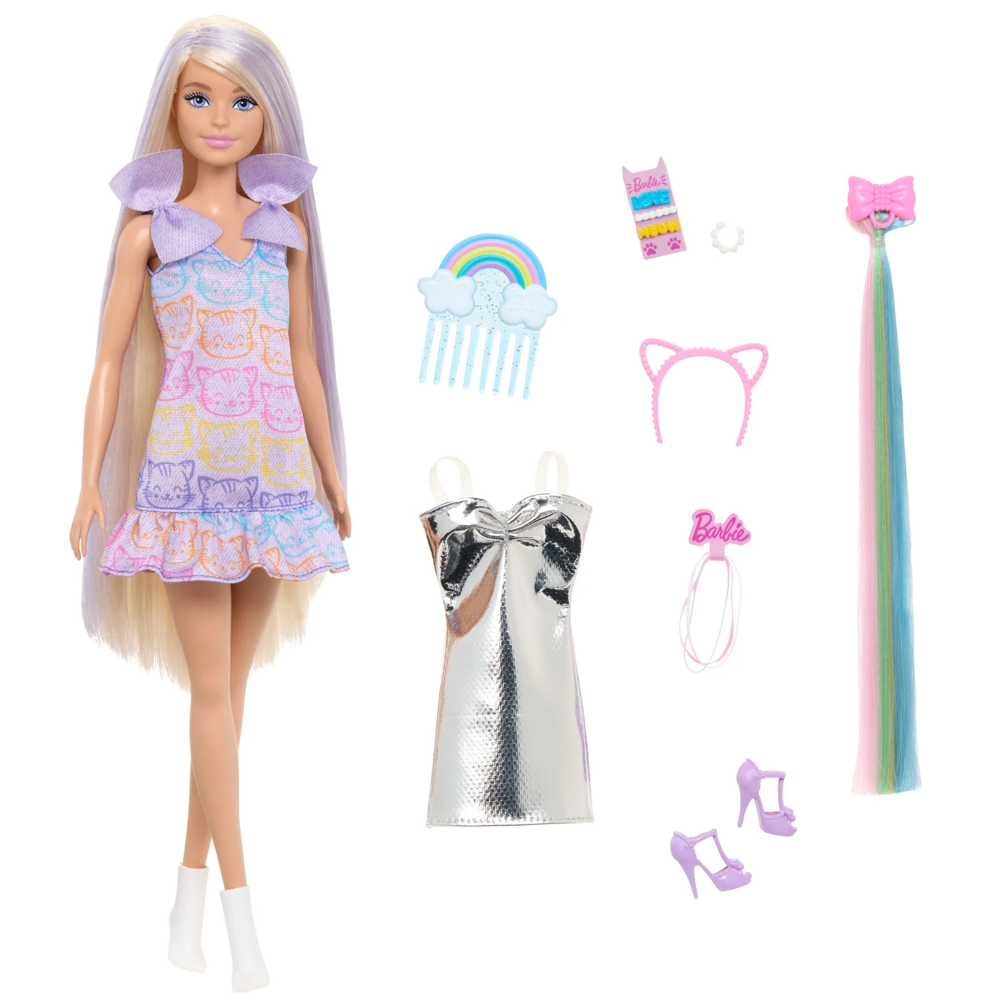 Muñeca Y Accesorios De La Colección Fun & Fancy De Barbie, Muñeca Rubia Con Melena Extralarga Y 2 Atuendos - Image 3