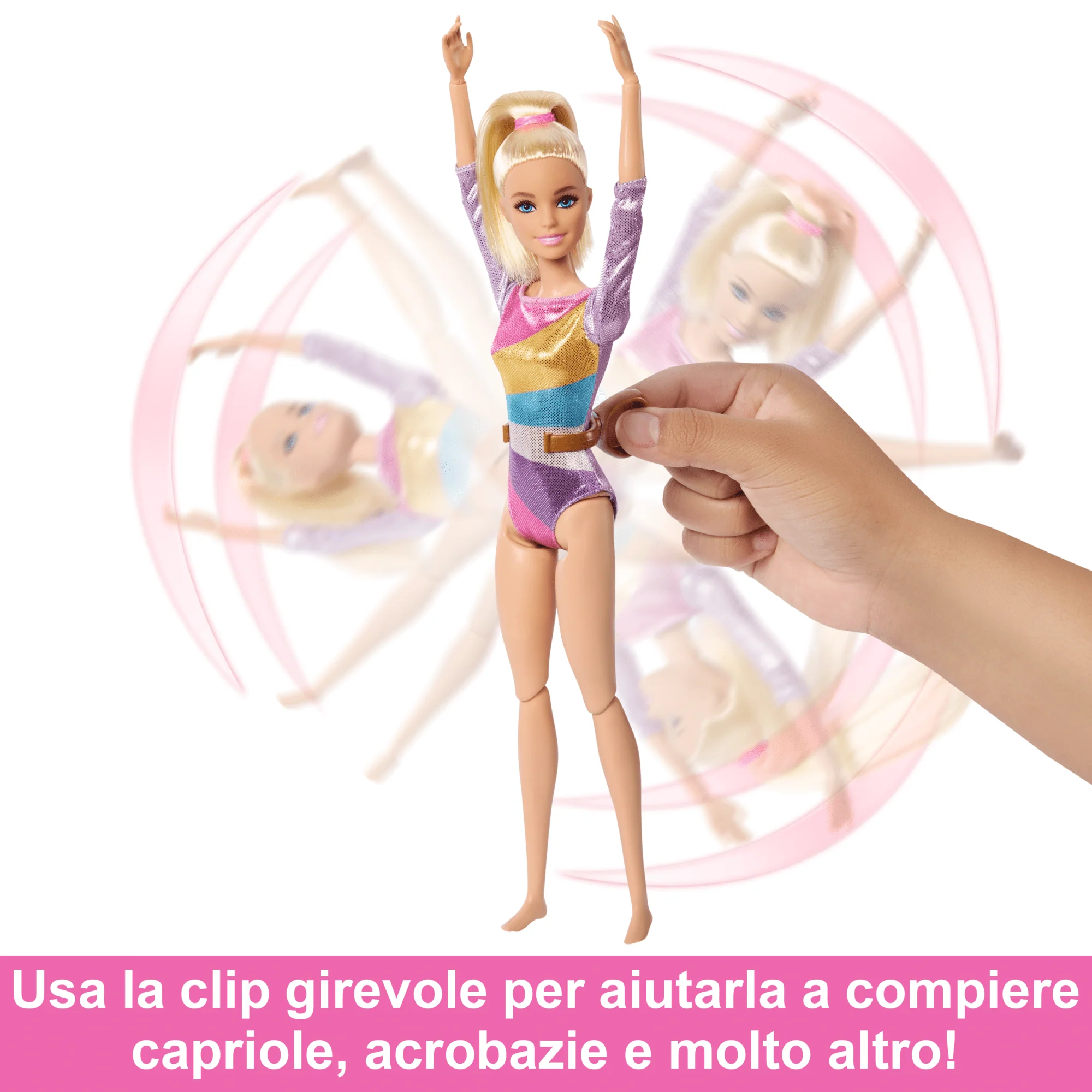 Barbie Ginnastica Artistica, Playset Con Bambola Bionda, Trave, Più Di 10 Accessori E Funzione Flip - Image 3