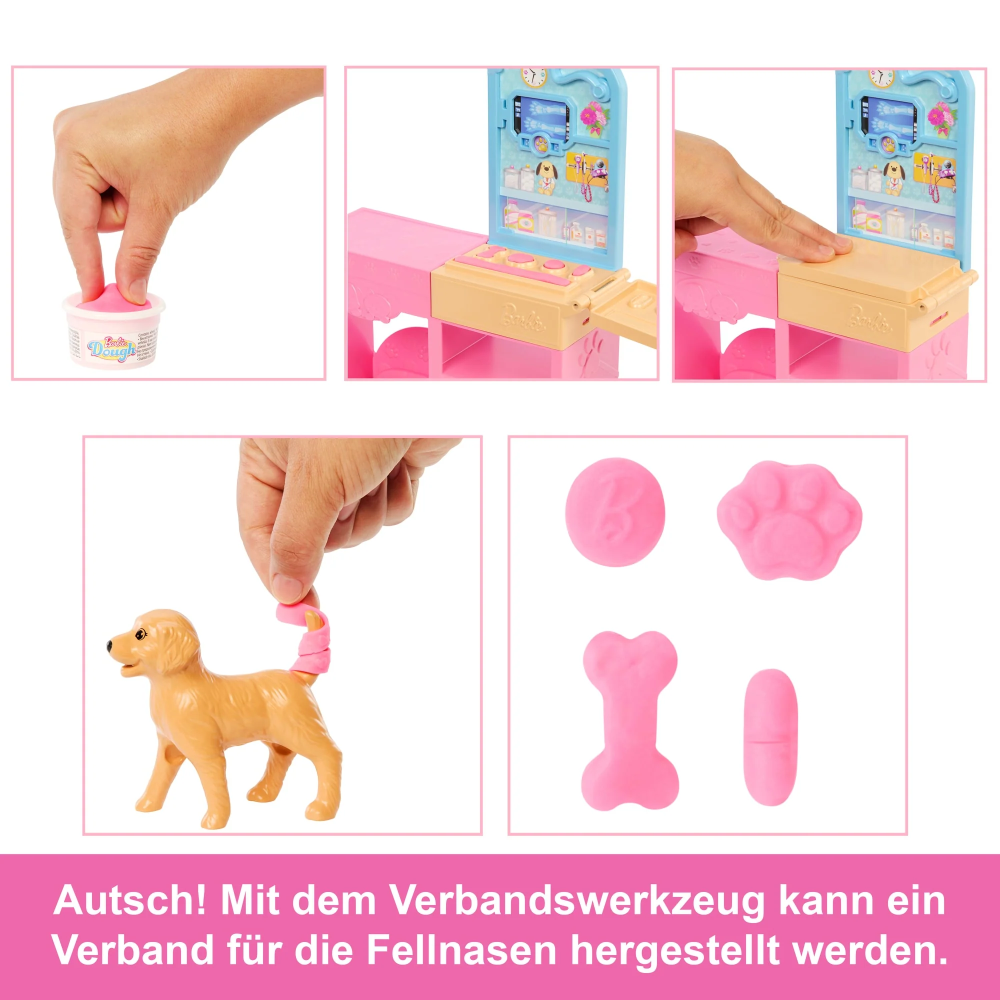 Barbie Gute Besserung“ Tierkrankenstation-Spielset Aus Modepuppe Mit Rosa Gefärbten Haaren, Tierarzt-Möbeln Und Mehr Als 10 Zubehörteilen - Image 3