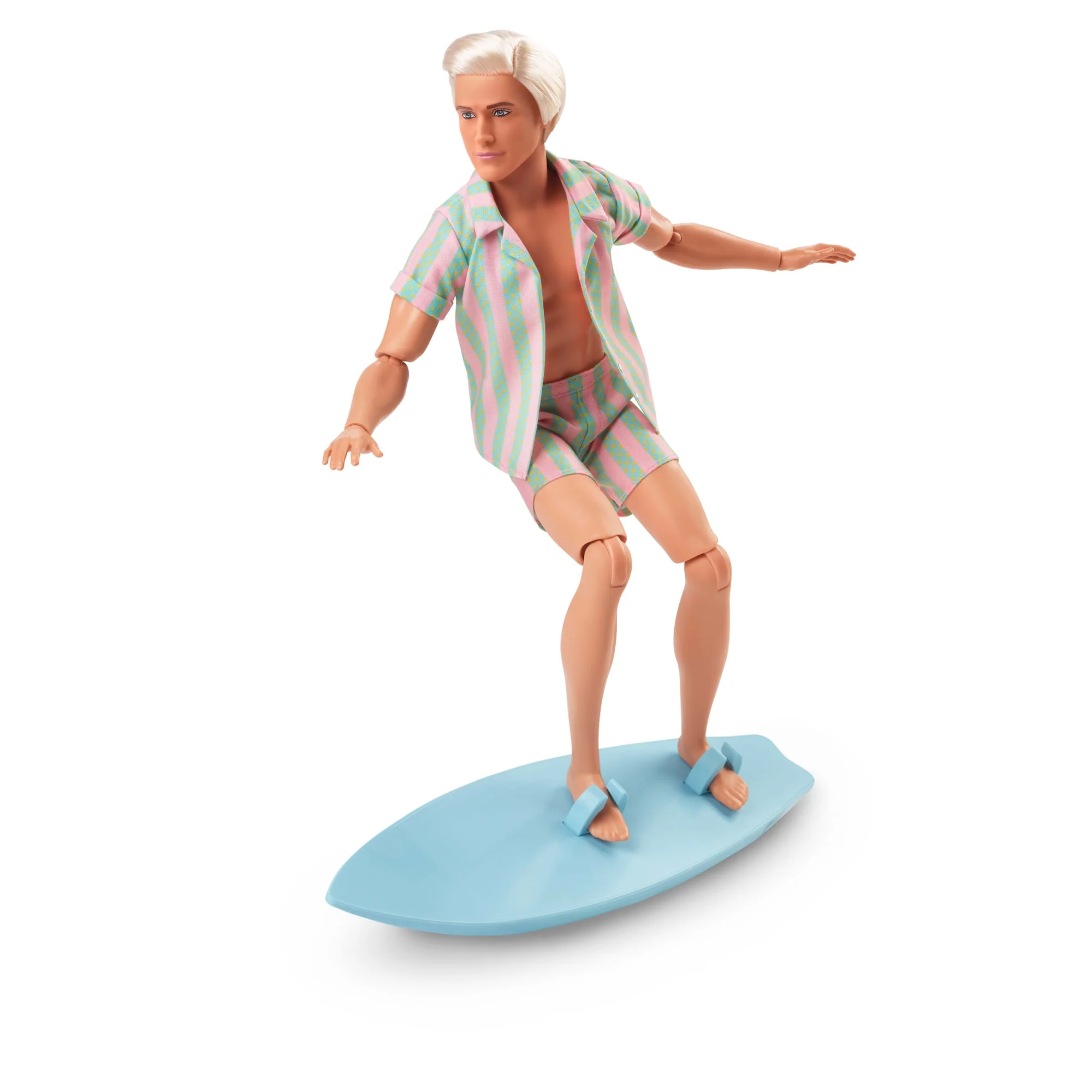 Barbie Il Film Ken, Bambola Con Completo Da Spiaggia A Righe Pastello - Image 3