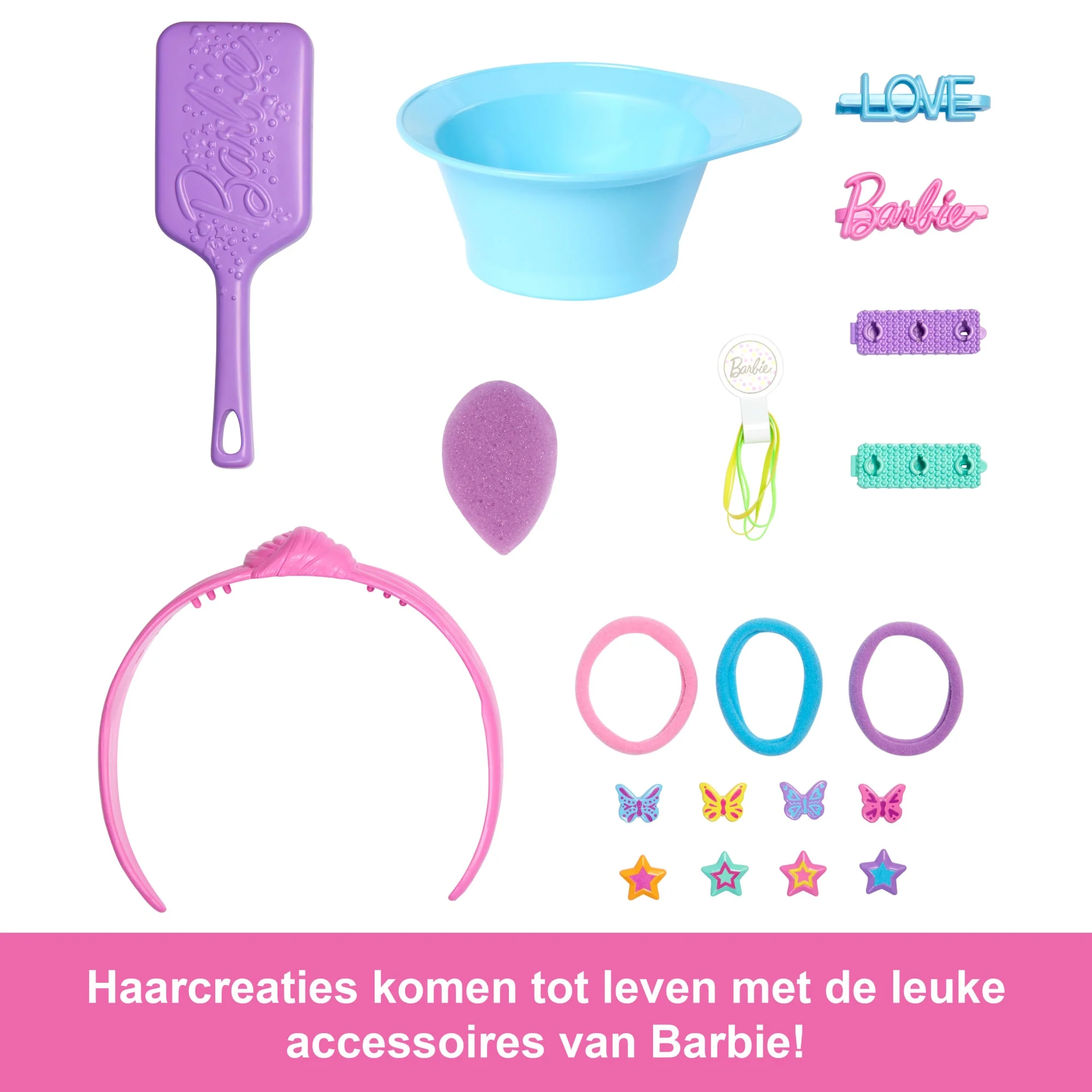 Barbie Kappop, Blond Haar Met 20+ Haarstyling-Accessoires - Image 3