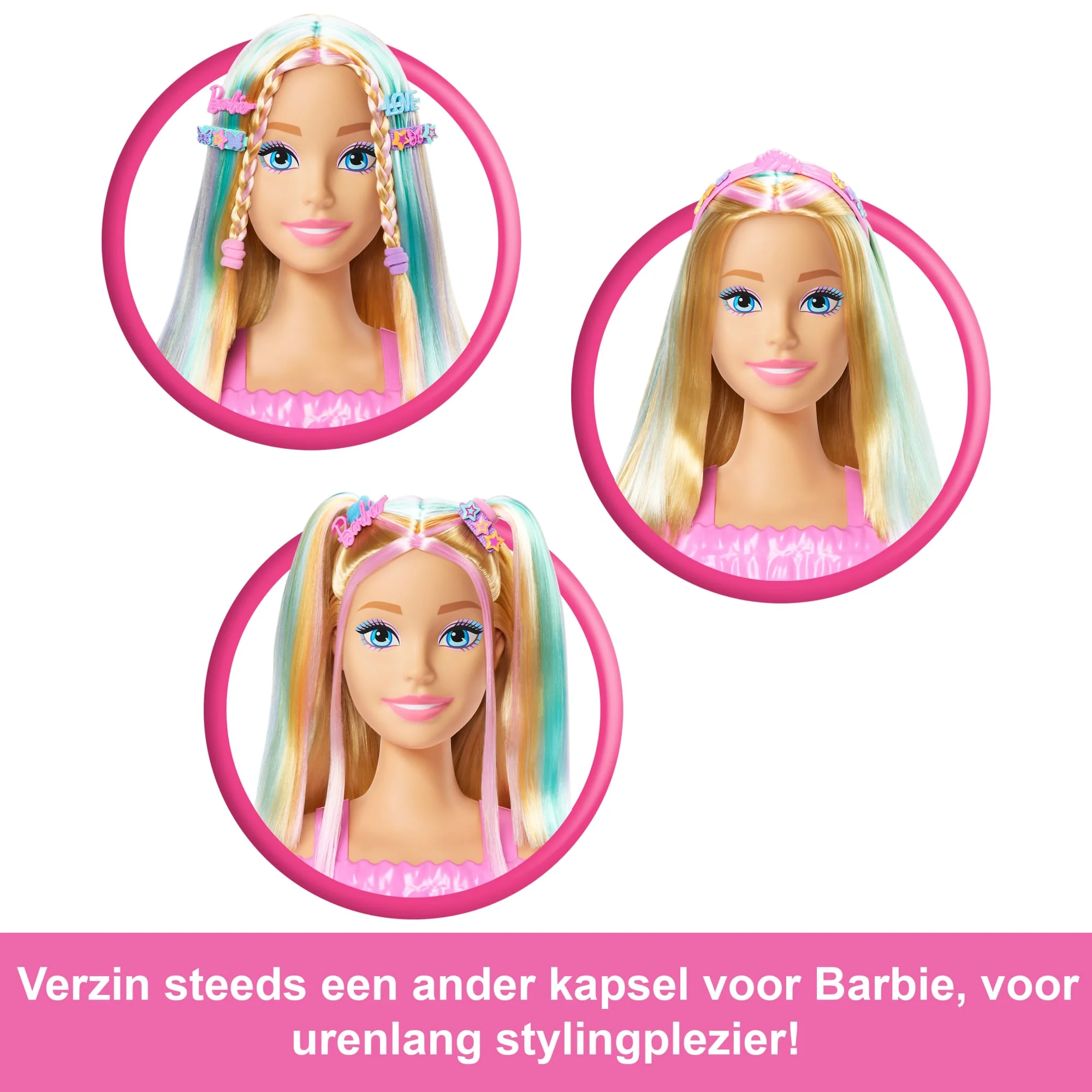 Barbie Kappop, Blond Haar Met 20+ Haarstyling-Accessoires - Image 4