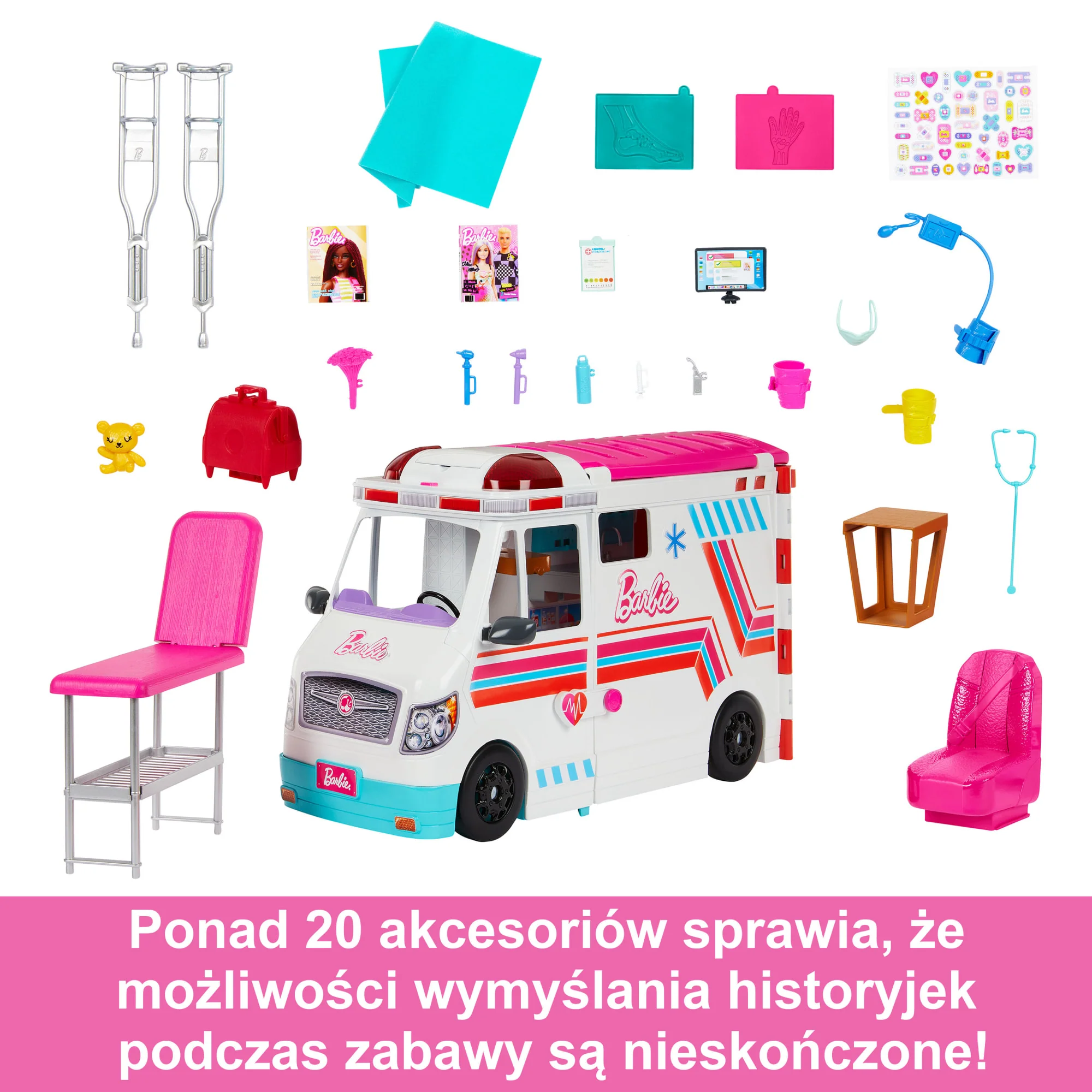 Barbie Karetka Mobilna klinika Zestaw - Image 5