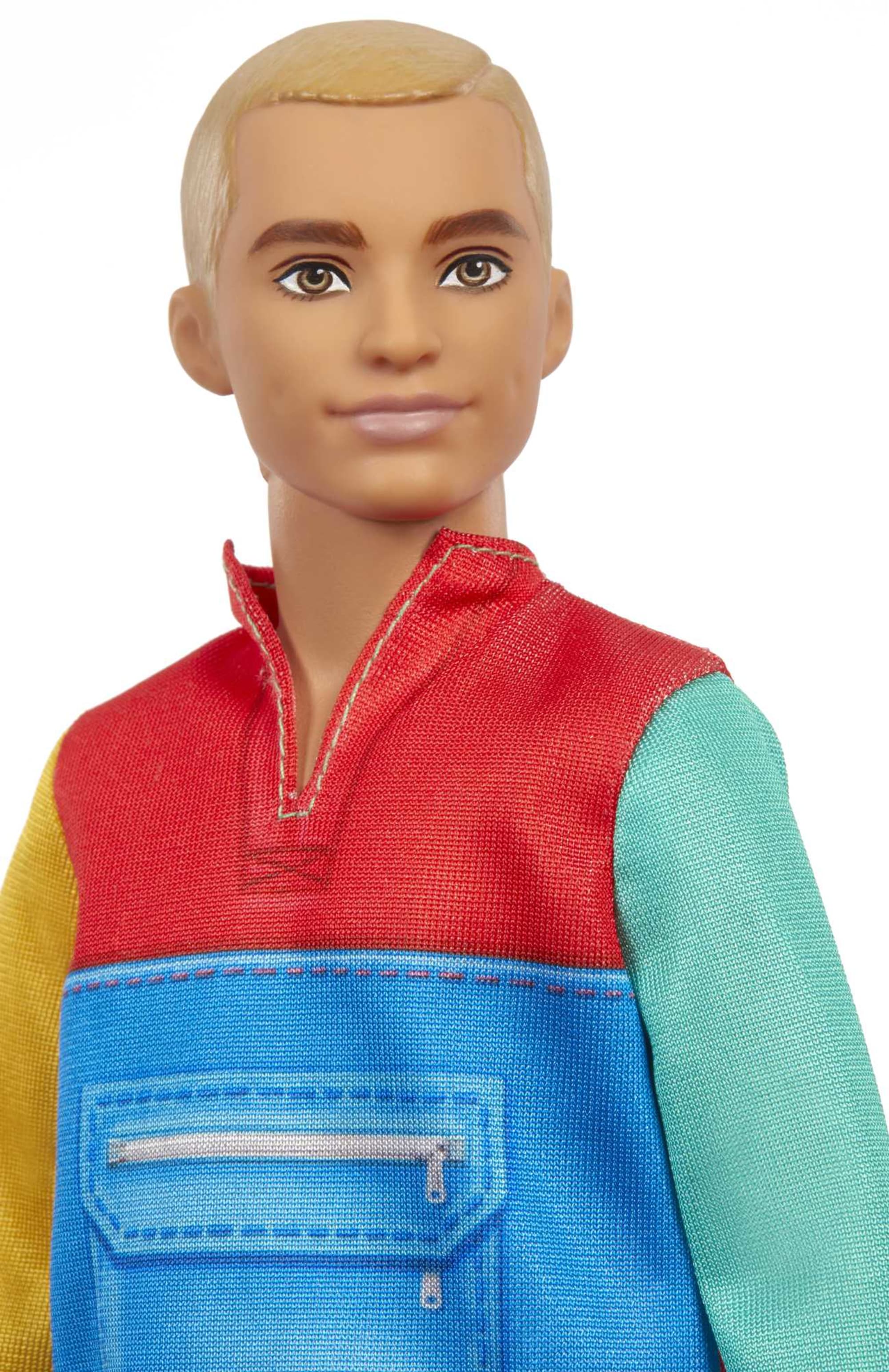 Barbie Ken Fashionistas Puppe in Blockfarben Jacke, Anziehpuppe - Image 3
