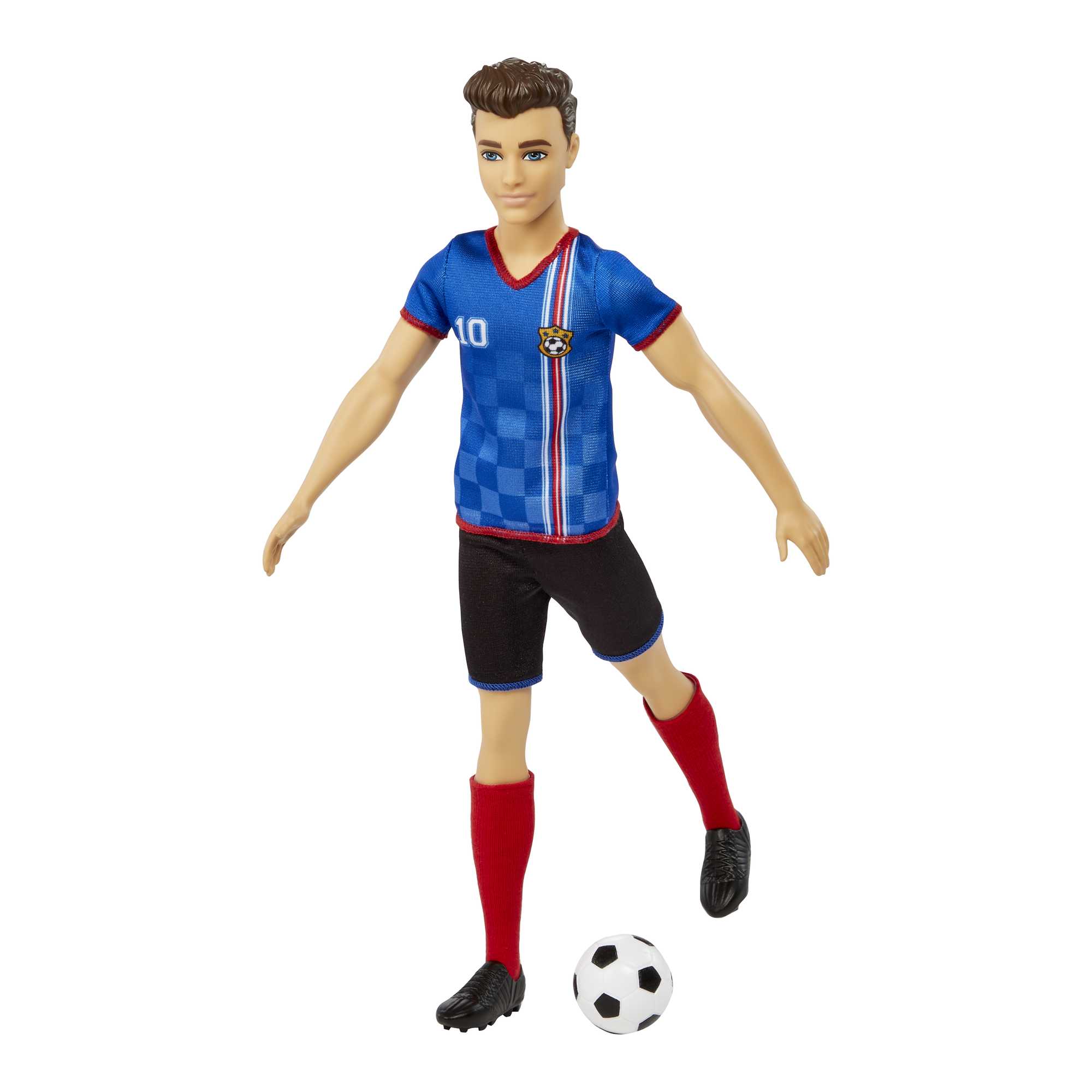 Ken Soccer Doll, Cropped Hair, #10 Uniform, Soccer Ball, Cleats,  Socks, 3 & Up - Image 2