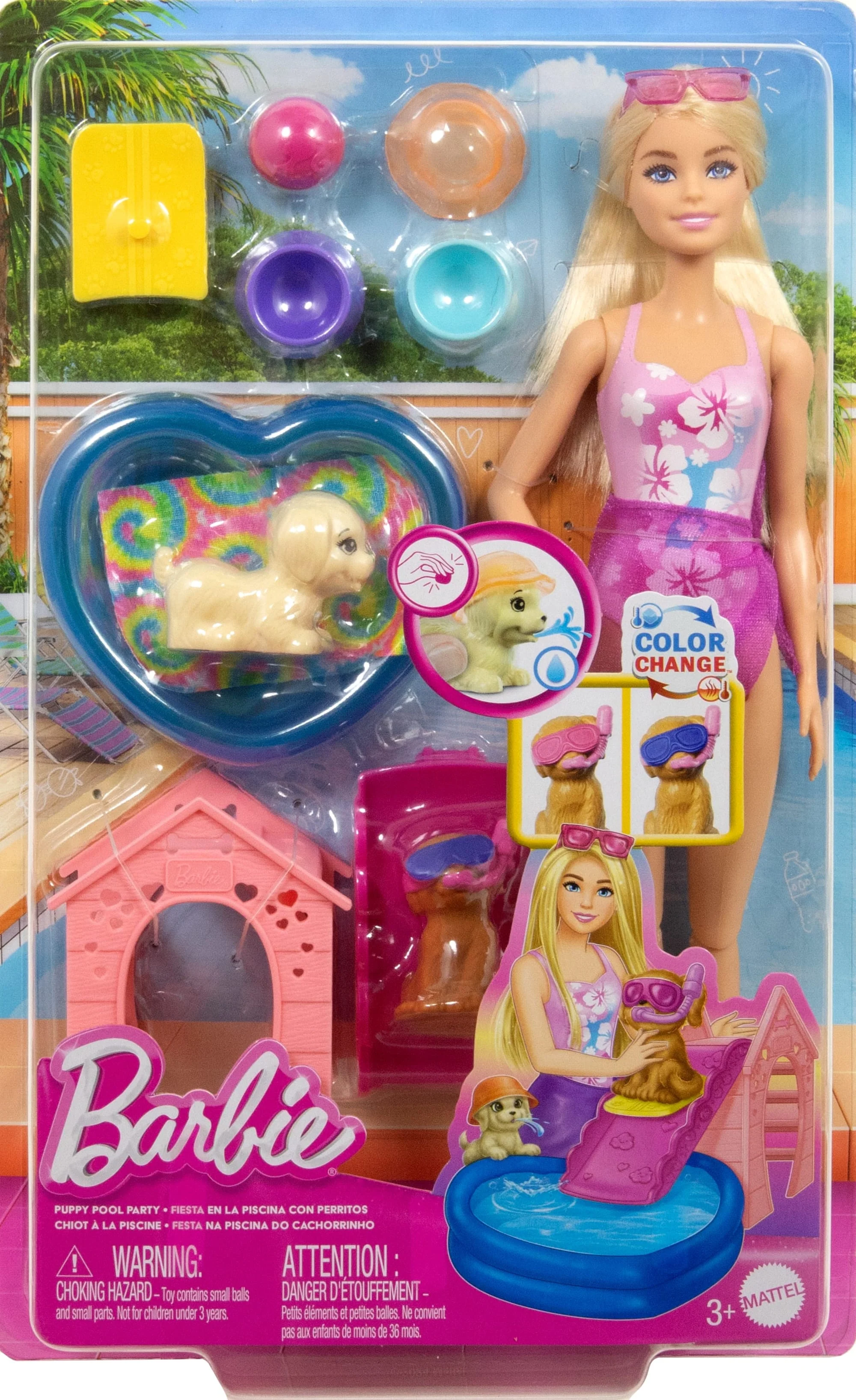 Bebek, Havuz, Kaydıraklı Köpek Kulübesi, 2 Evcil Hayvan Figürü Ve 6 Aksesuarla Barbie Köpekçikle Havuz Partisi Oyun Seti - Image 6