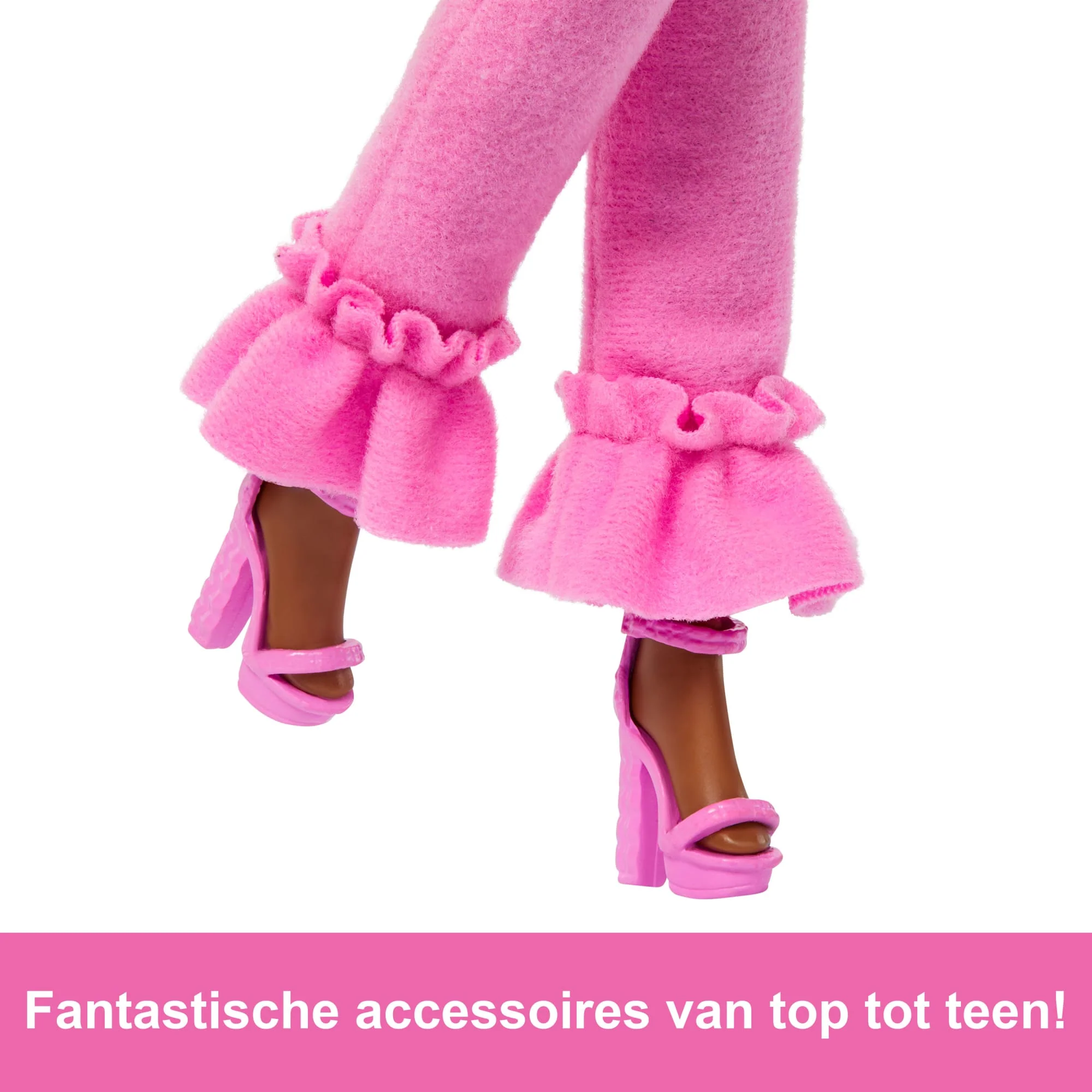 Barbie Luxe Stijl Pop Nr. 4 in Zachtroze Jumpsuit, Roze-Bruin Ingevlochten Haar - Image 4