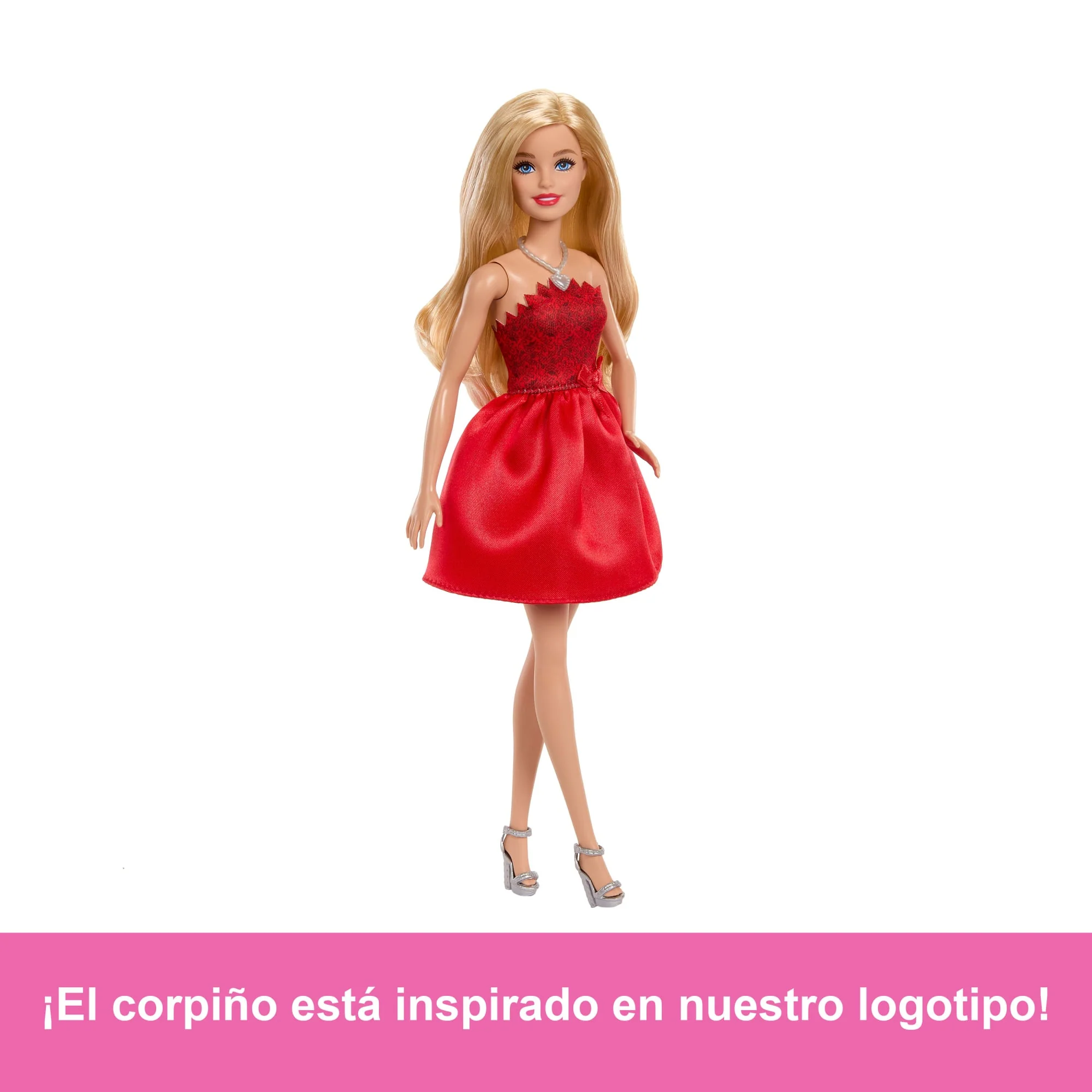 Muñeca De Moda De Celebración Barbie Mattel 80 Aniversario Con Vestido Rojo Rubí Y Accesorios - Image 3