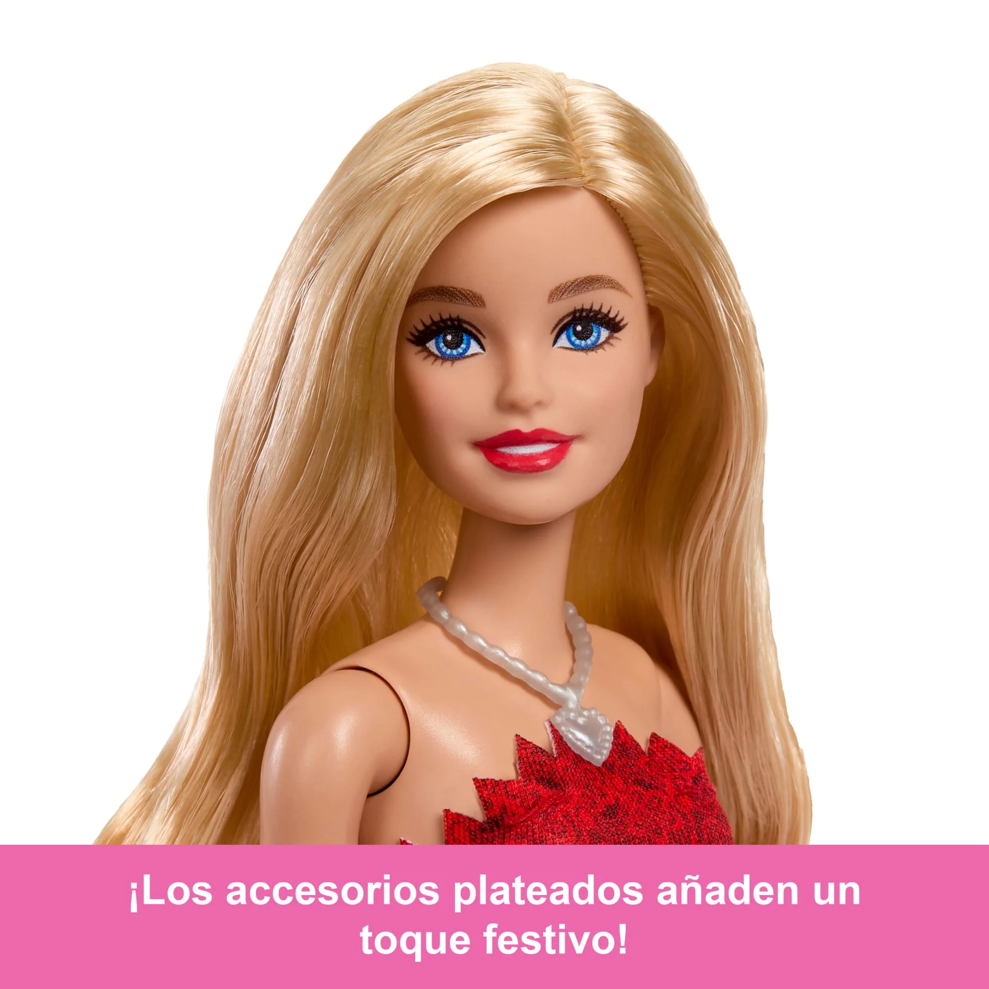 Muñeca De Moda De Celebración Barbie Mattel 80 Aniversario Con Vestido Rojo Rubí Y Accesorios - Image 4