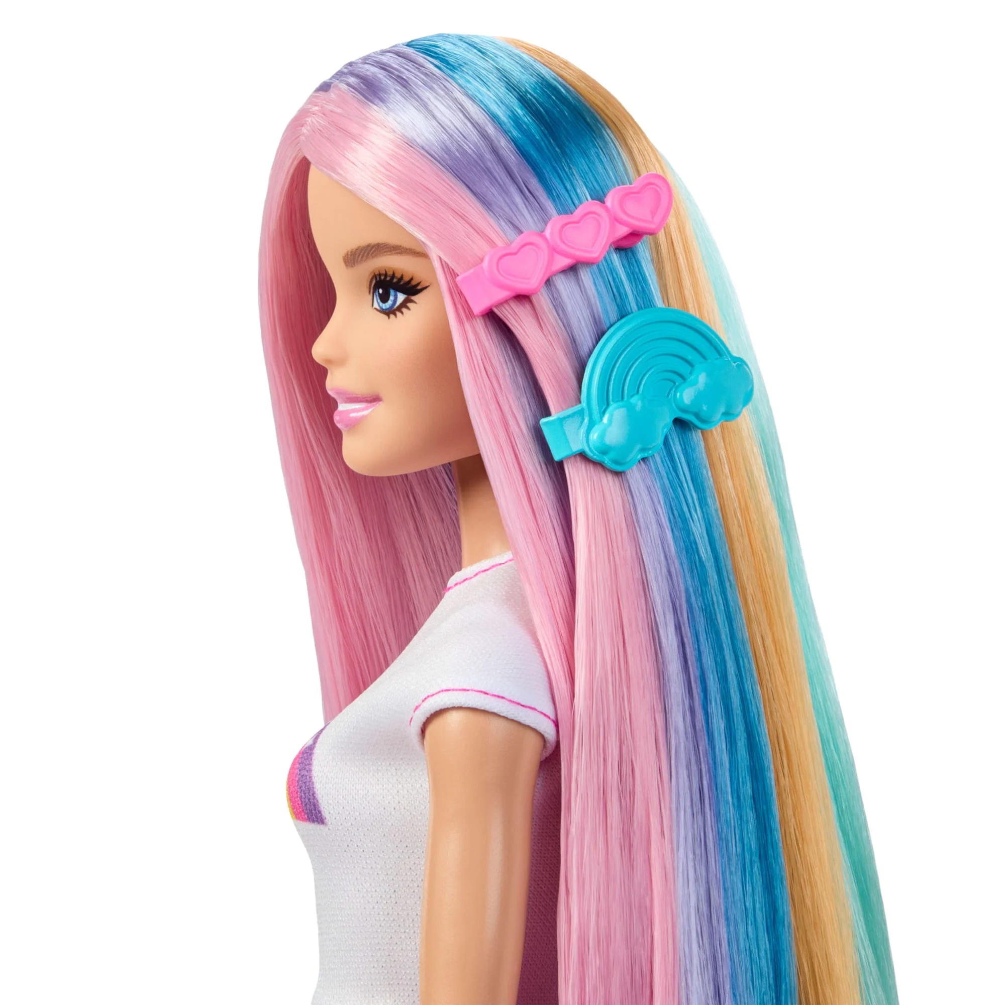 Muñeca Barbie Mechas Arcoíris Con Melena Extralarga Y 12 Accesorios Para Peinarla. - Image 2