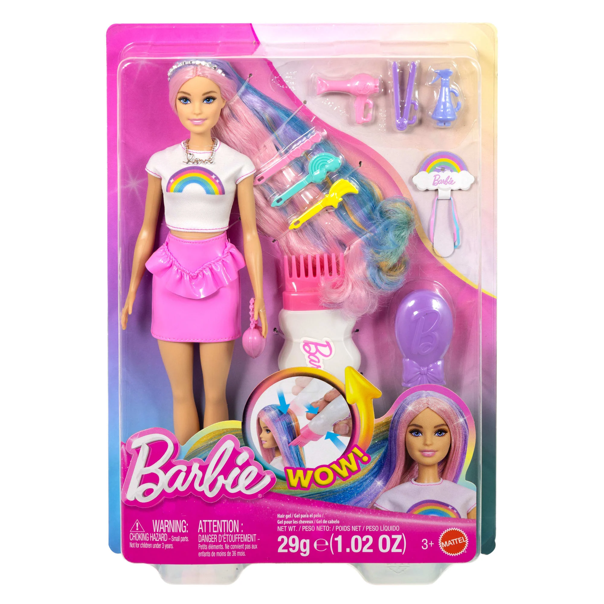 Muñeca Barbie Mechas Arcoíris Con Melena Extralarga Y 12 Accesorios Para Peinarla. - Image 4