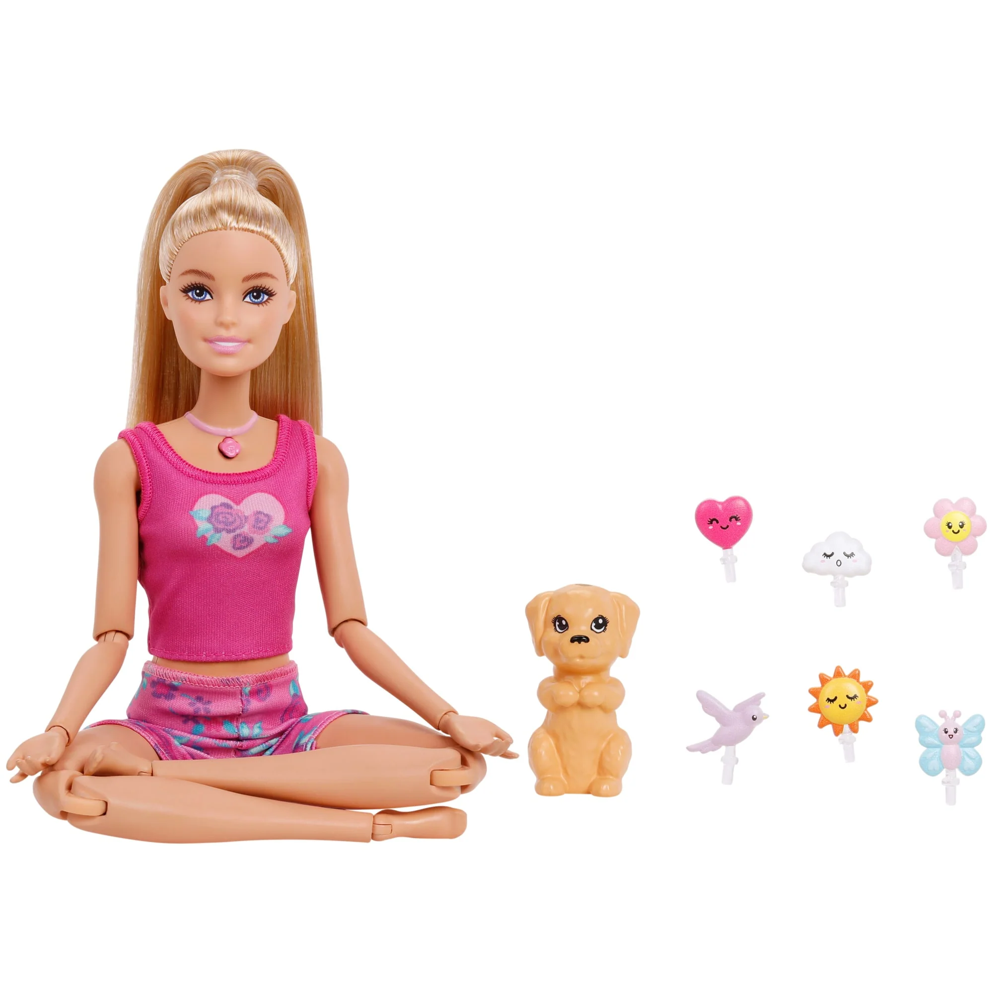 Barbie Mindful Moves Fashion Doll in Yoga Clothes With Audio, Lights And Music, Blonde With Pet