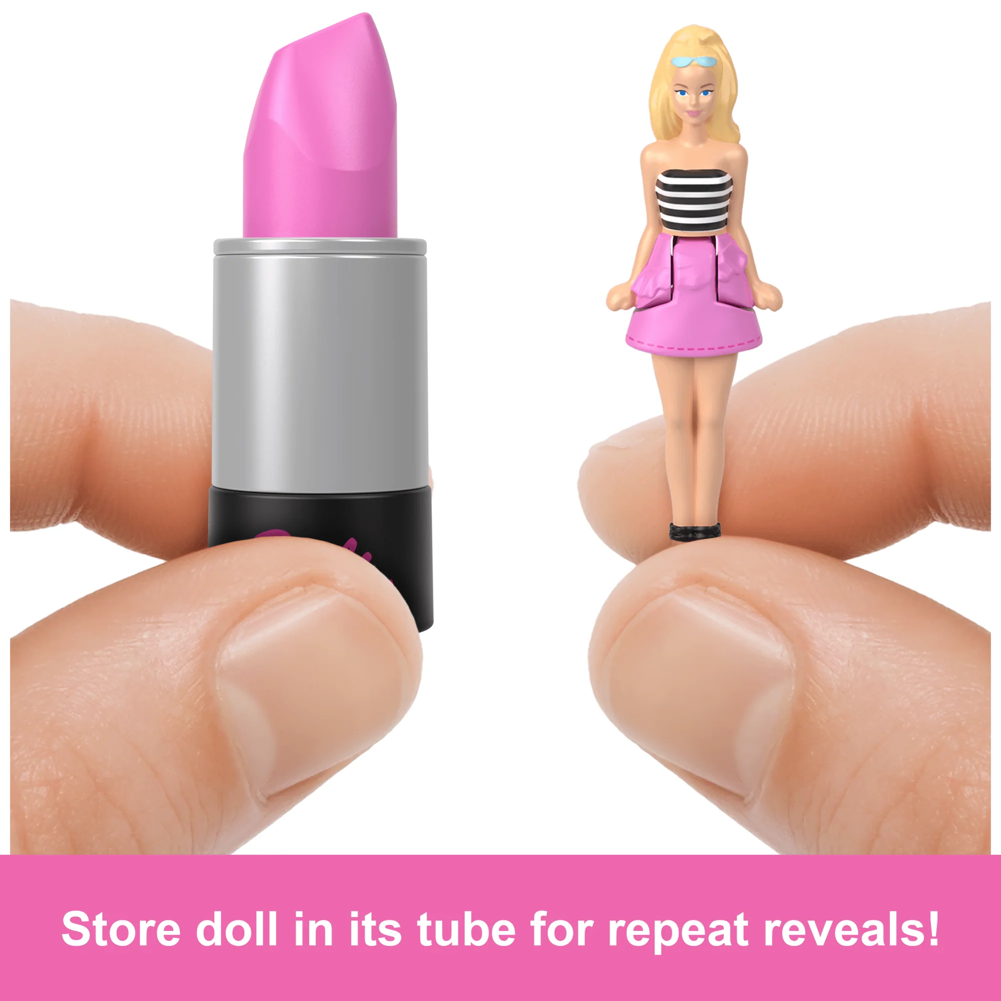 Barbie Mini Barbieland 5-Pack Fashionistas Dolls, 1.5-Inch Dolls in Lipstick Tubes - Image 5