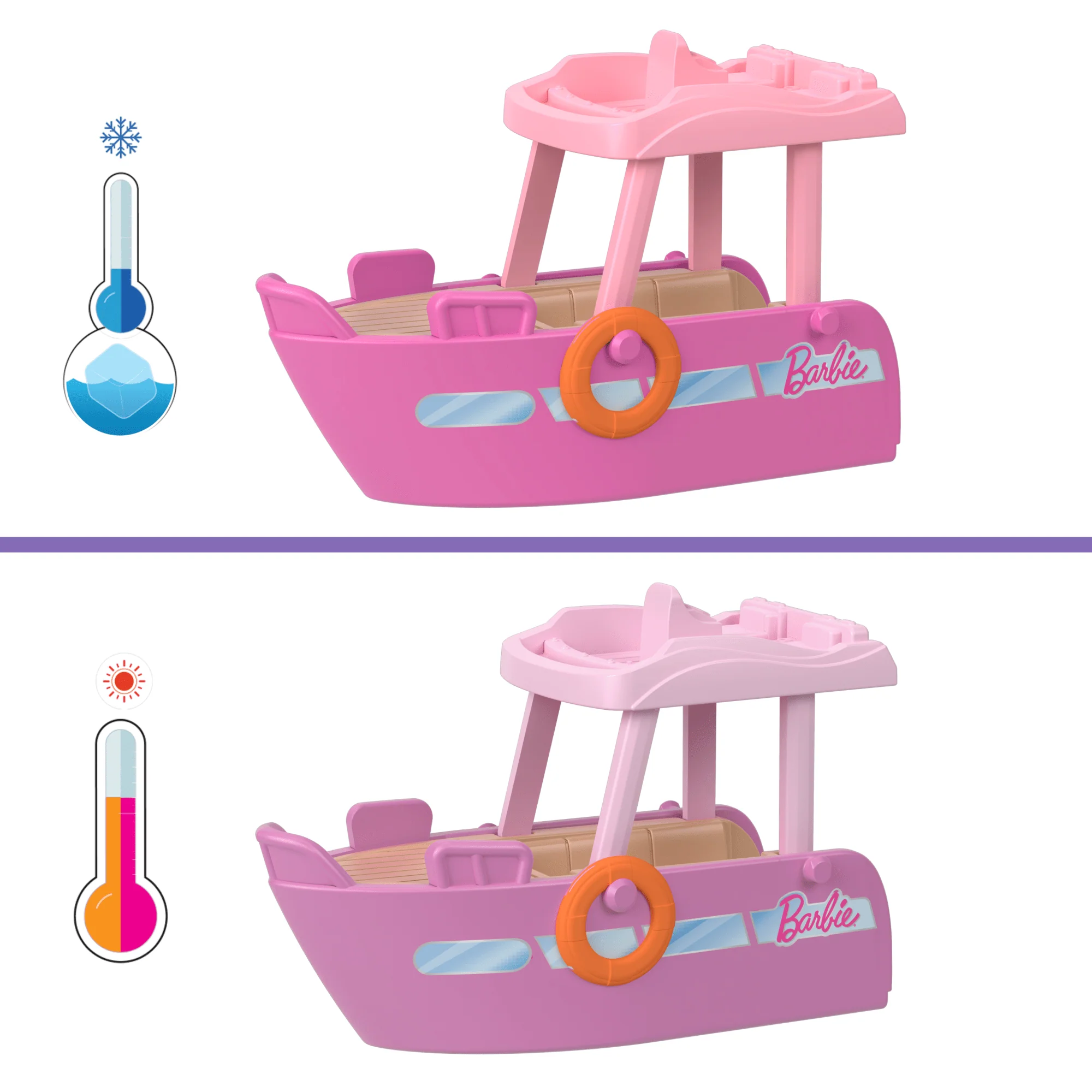 Barbie Mini Barbieland Bebek Ve Araç Seti, 4 Cm Bebek Ile Renk Değiştiren Rüya Teknesi - Image 3