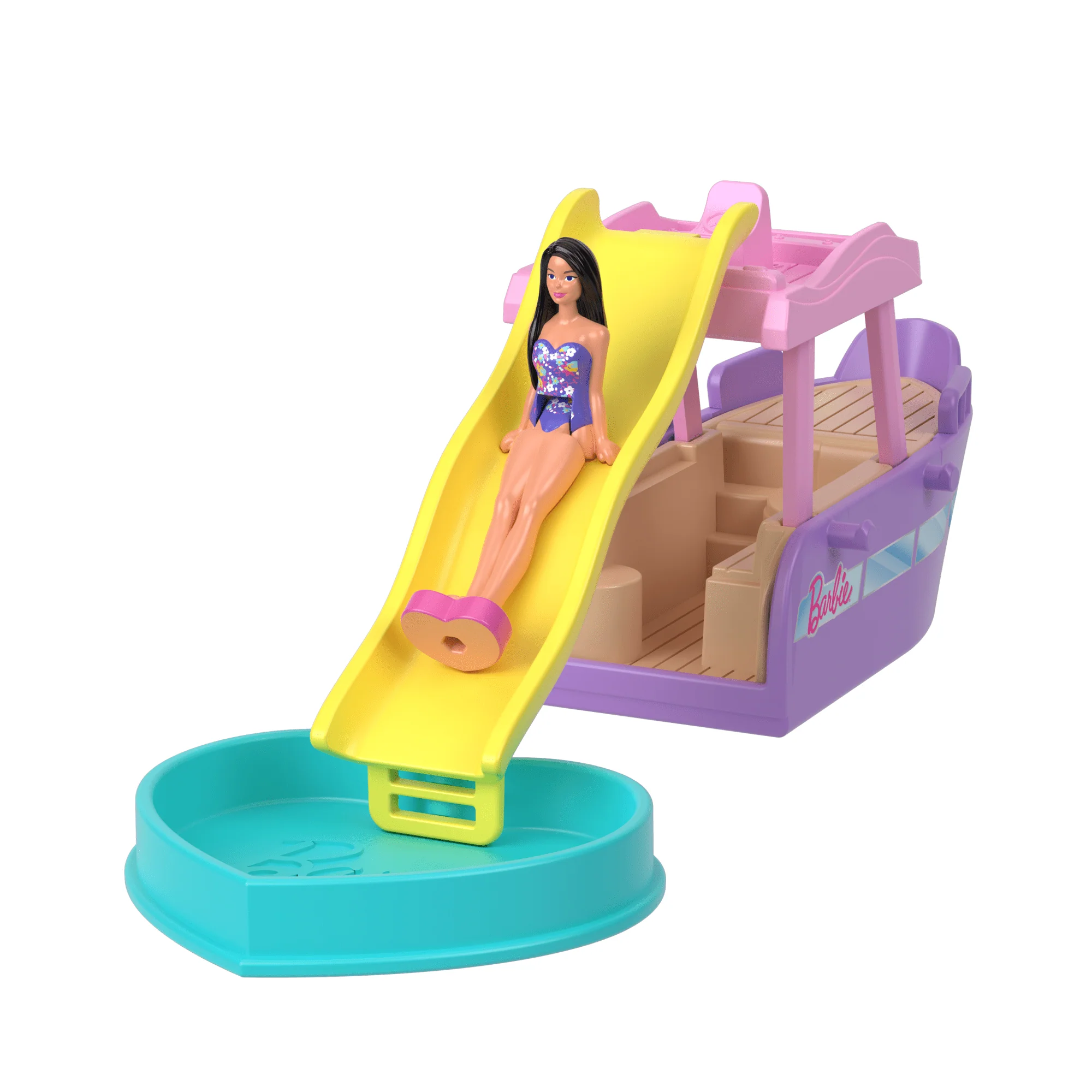 Barbie Mini Barbieland Bebek Ve Araç Seti, 4 Cm Bebek Ile Renk Değiştiren Rüya Teknesi - Image 5