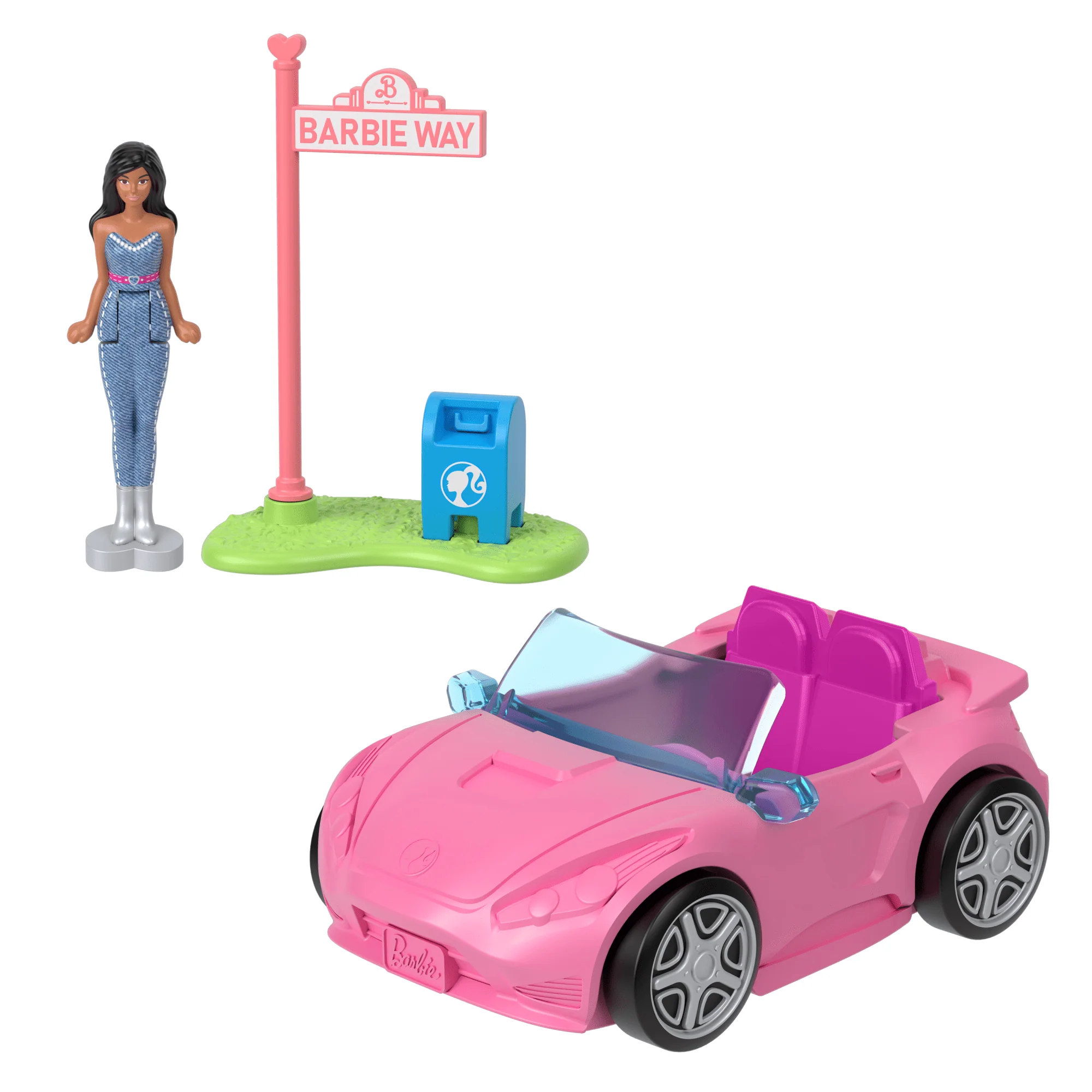 Barbie Mini Barbieland Bebek Ve Araç Seti, 4 Cm Bebek Ve Renk Değiştiren Üstü Açık Araba - Image 5