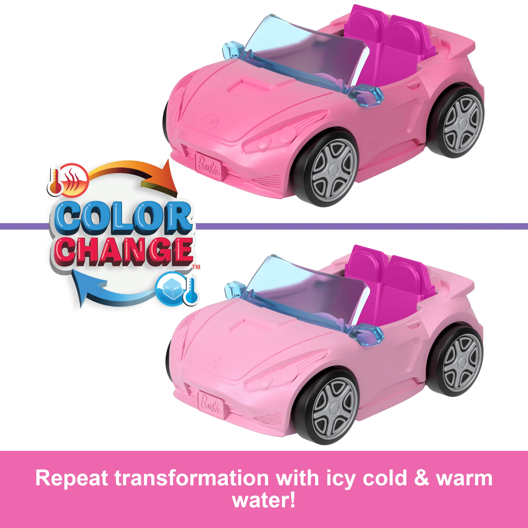 Barbie Mini Barbieland Doll & Vehicle Set With 1.5-Inch Doll & Convertible Car With Color-Change - Image 3