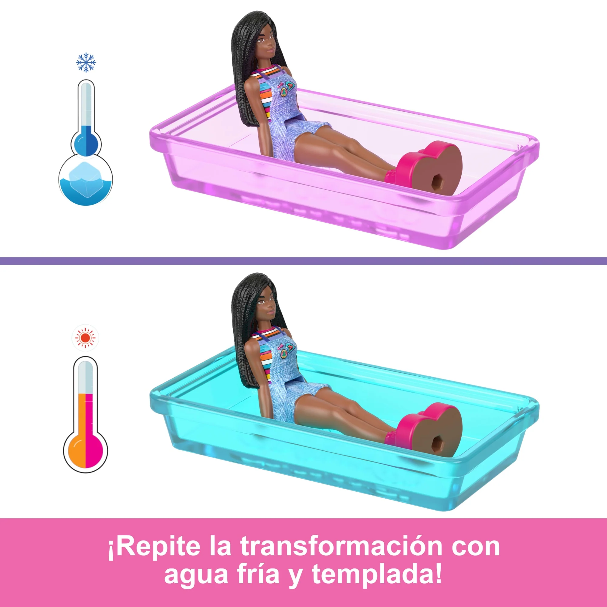 Conjunto De Muñeca Y Vehículo De Mini Barbieland De Barbie Con Muñeca De 3,81 Cm Y Dreamcamper Con Piscina Que Cambia De Color - Image 3