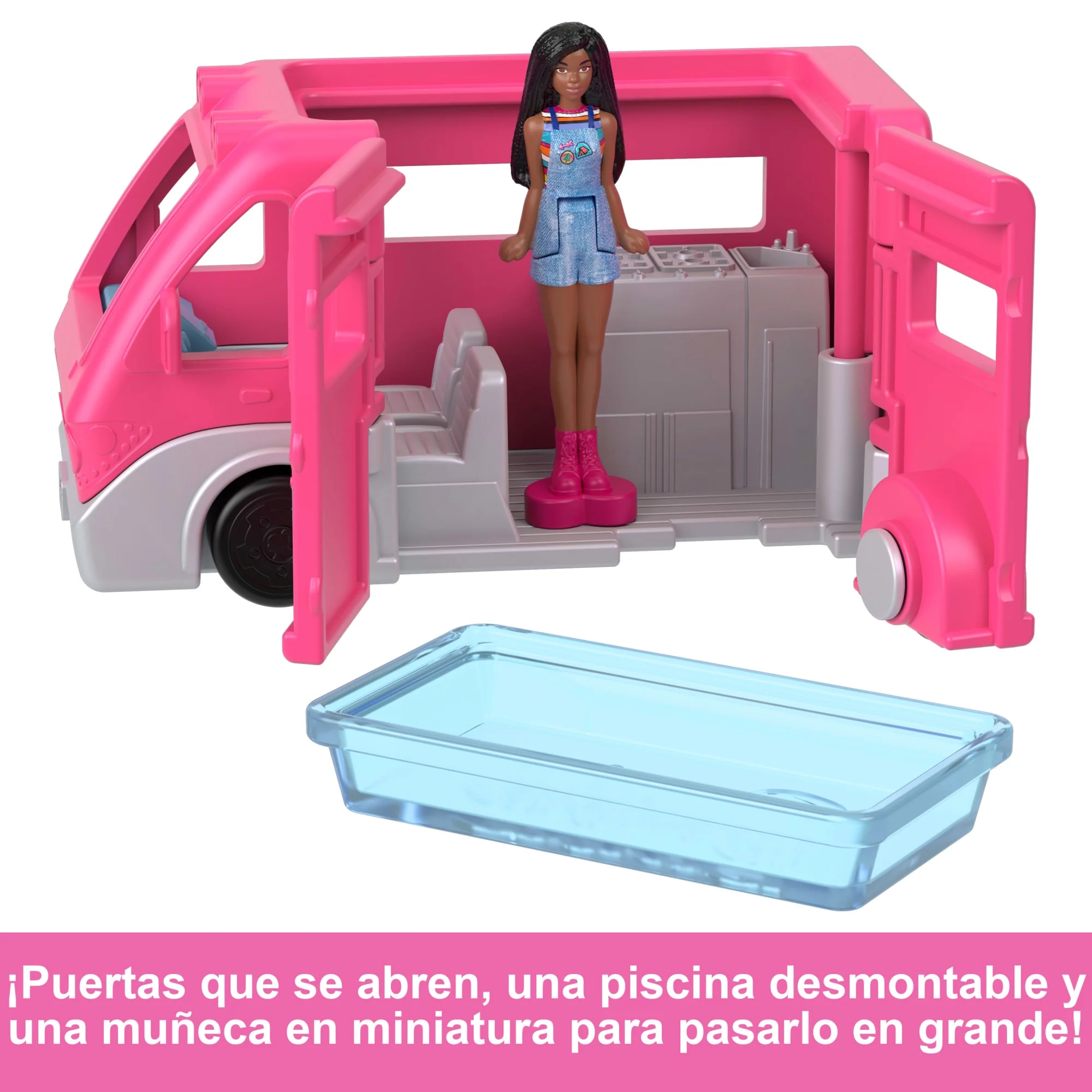 Conjunto De Muñeca Y Vehículo De Mini Barbieland De Barbie Con Muñeca De 3,81 Cm Y Dreamcamper Con Piscina Que Cambia De Color - Image 5