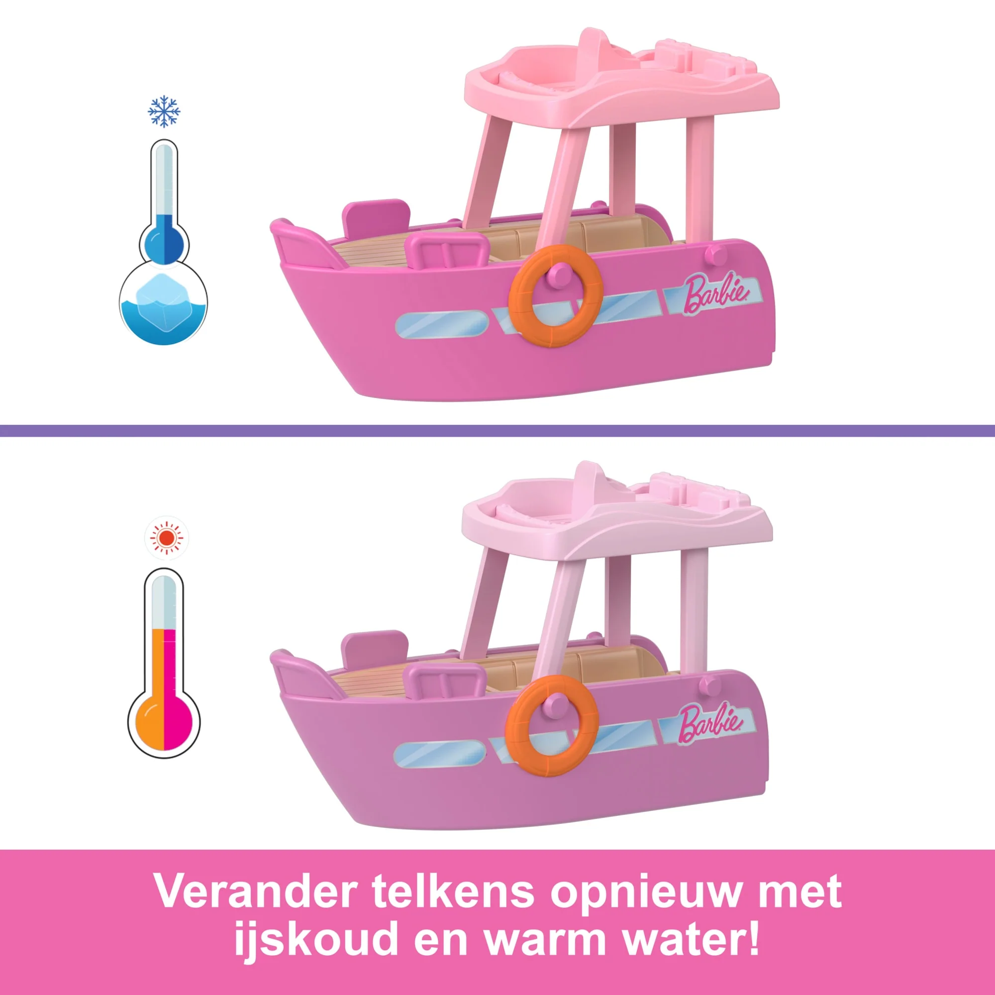 Barbie Mini Barbieland Set Met Pop En Voertuig, Pop (Bijna 4 Cm) En Droomboot Met Kleurverandering - Image 3
