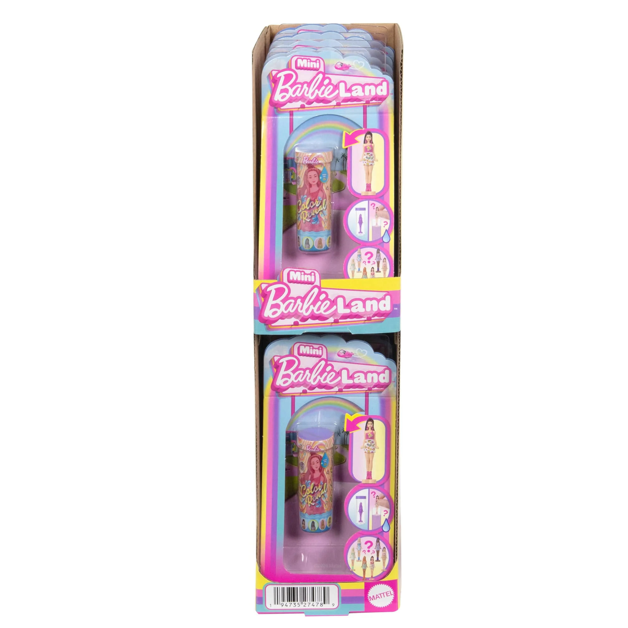 Barbie Mini Barbieland Color Reveal Poppen, Pop Van 4 Cm Met Verrassende Wateronthulling (Stijlen Kunnen Variëren)