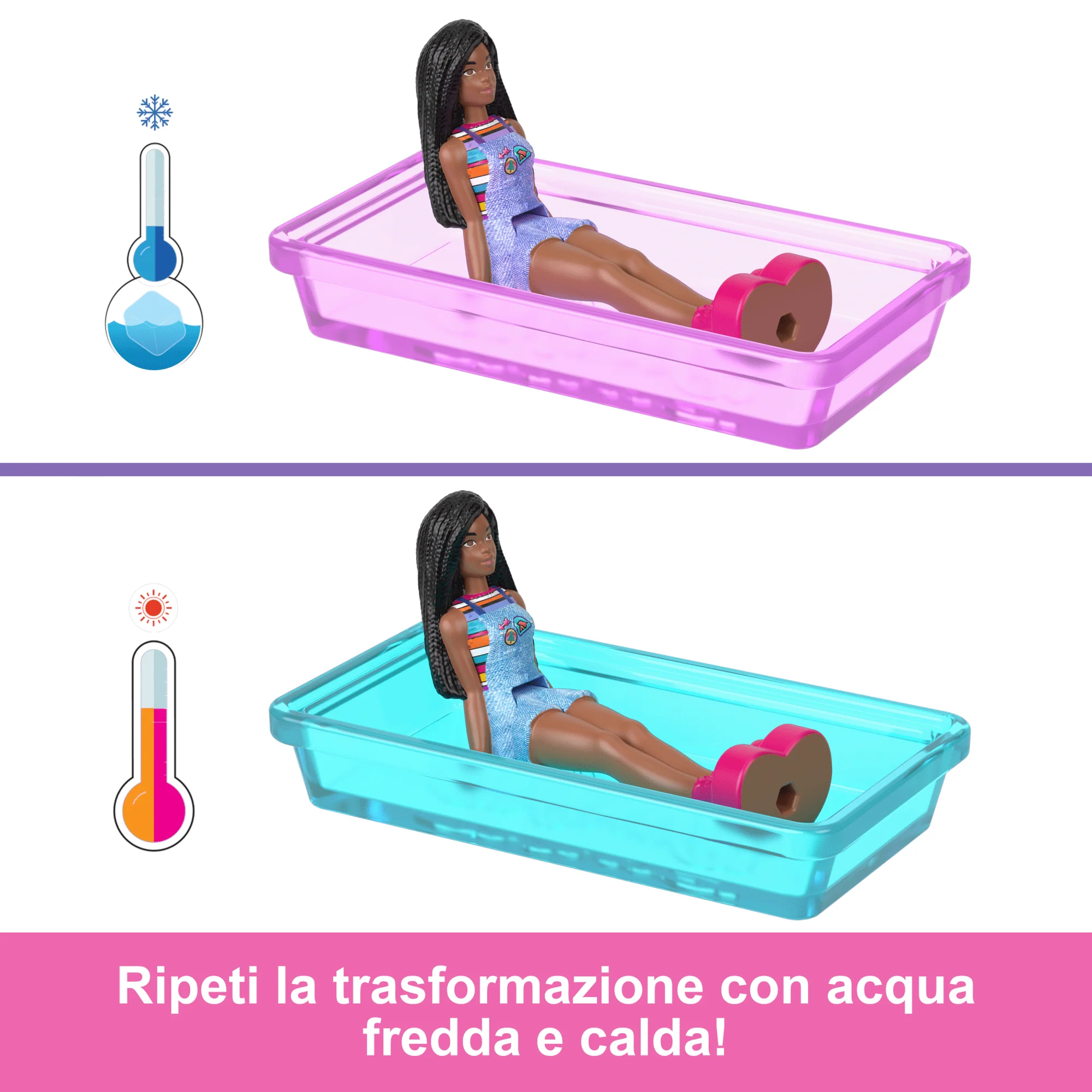 Set Bambola E Veicolo Barbie Mini Barbieland Con Bambola Da 3,8 Cm E Camper Dei Sogni Con Piscina Cambia-Colore - Image 3