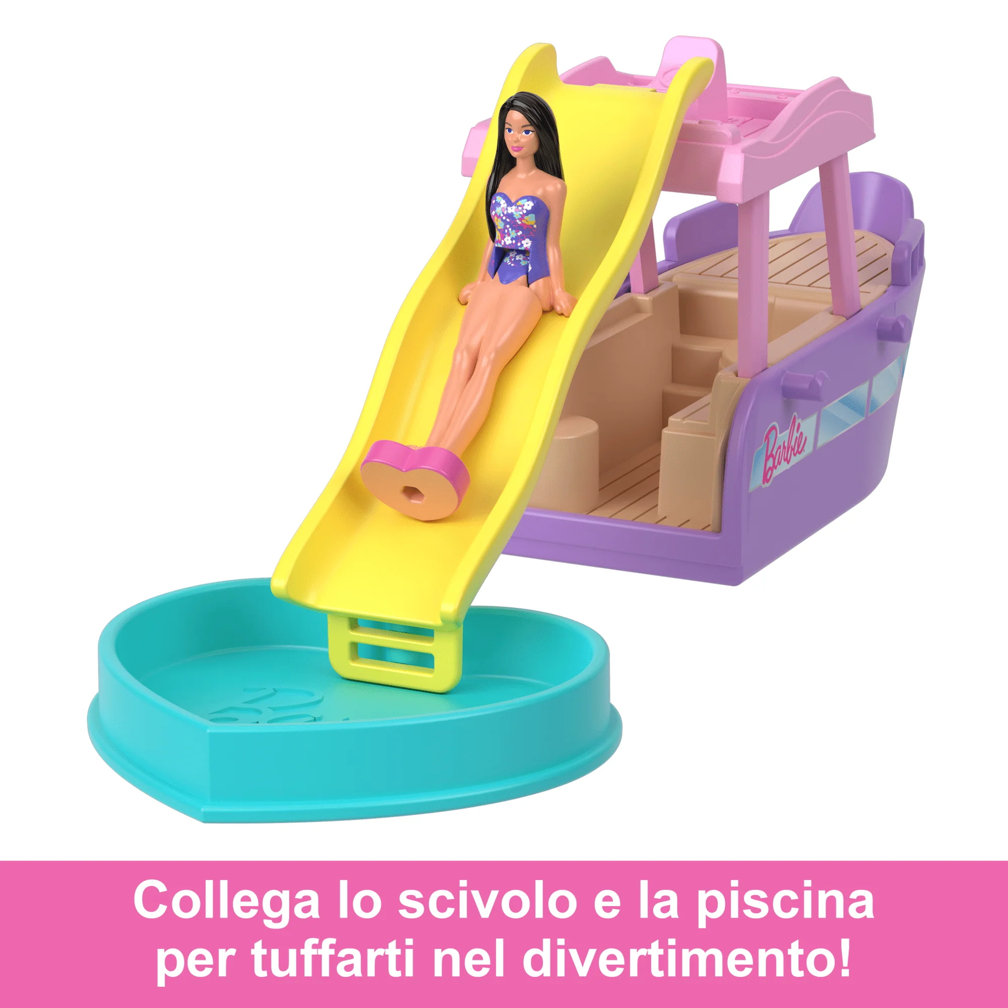Barbie Mini Barbieland, Set Con Veicolo E Bambola Da 3,8 Cm, Barca Dei Sogni Con Effetto Cambia Colore - Image 5